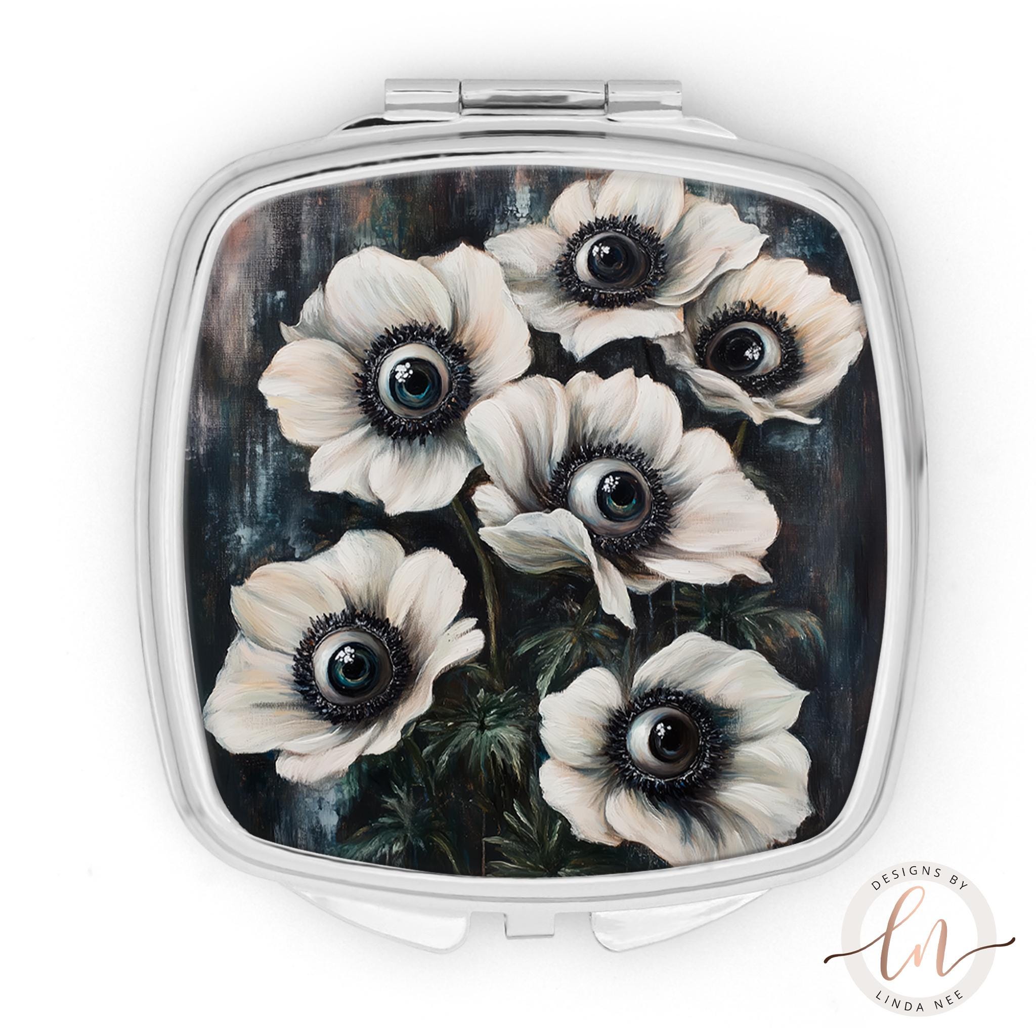 Botanical Goth Pocket Mirror - Victorian Gothic Floral GiftDesigns by Linda Nee