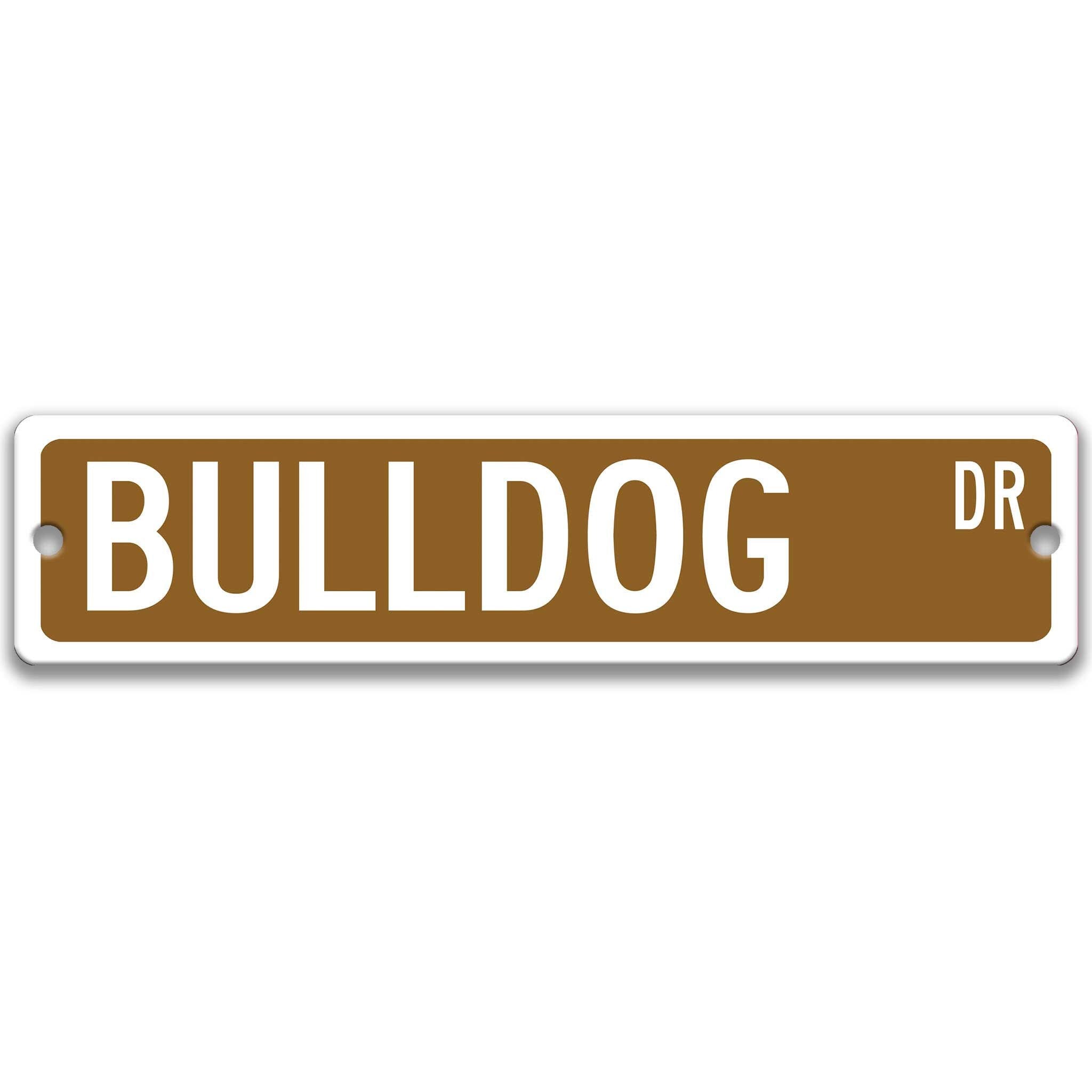 Bulldog Metal Street Sign