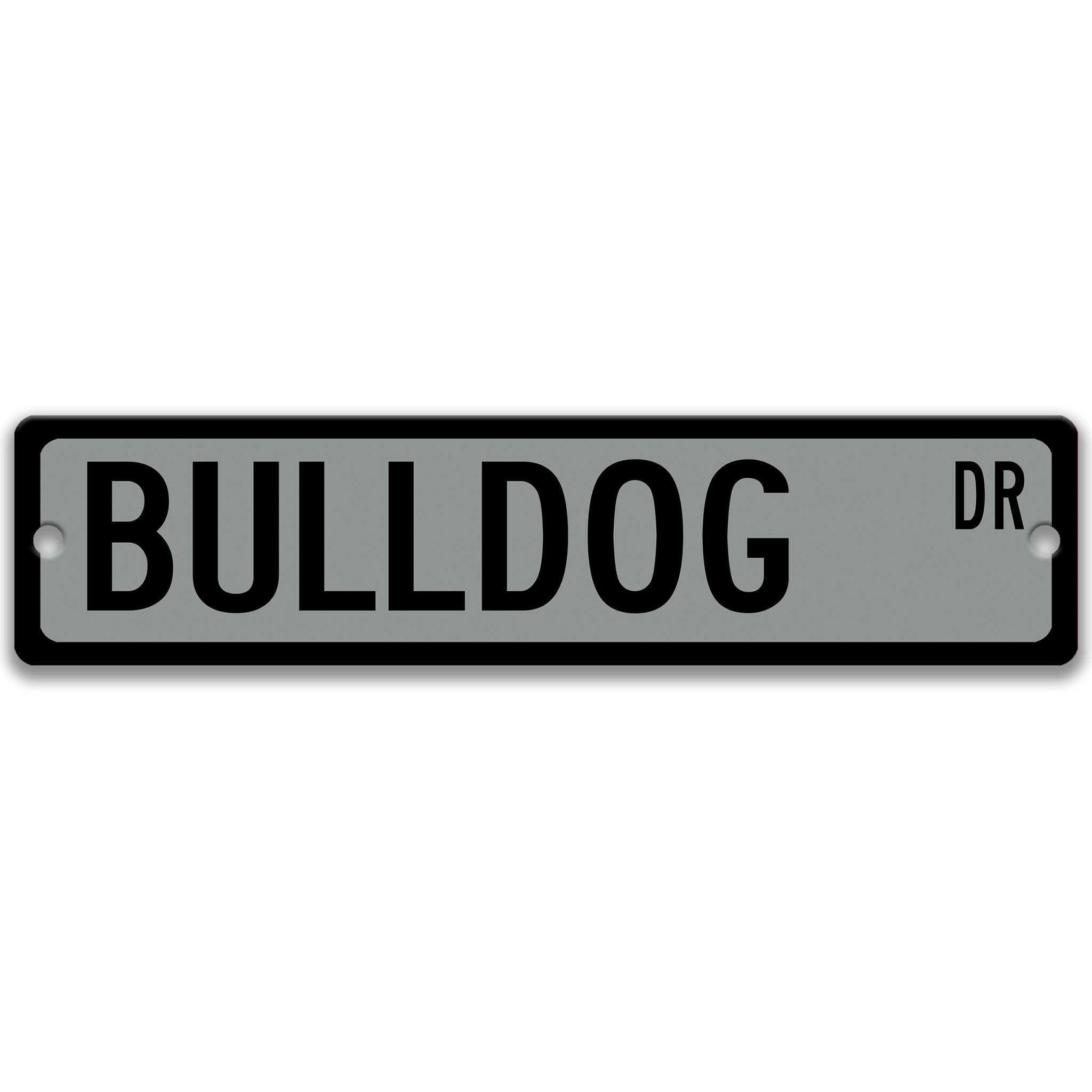 Bulldog Metal Street Sign