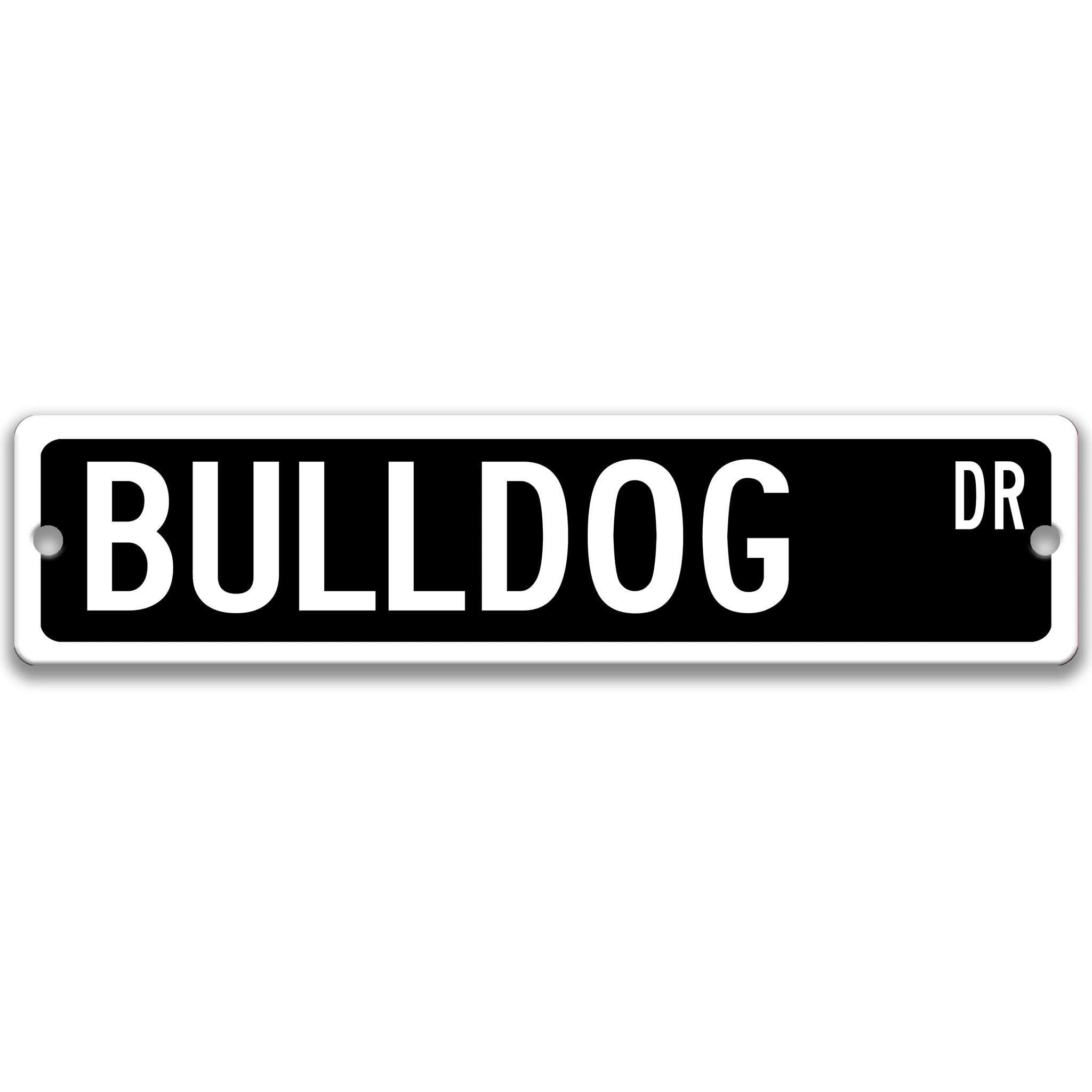 Bulldog Metal Street Sign