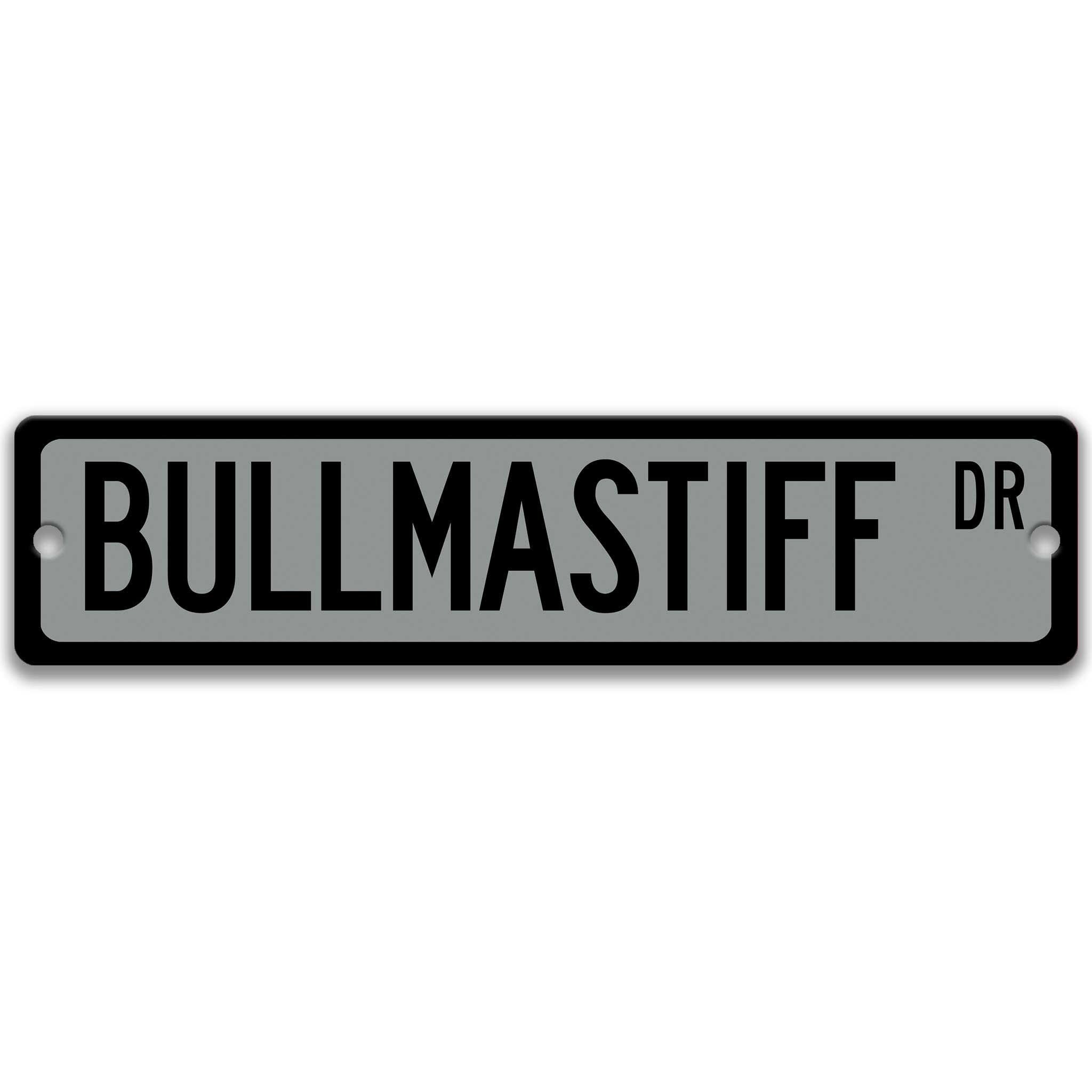 Bullmastiff Dog Metal Street Sign