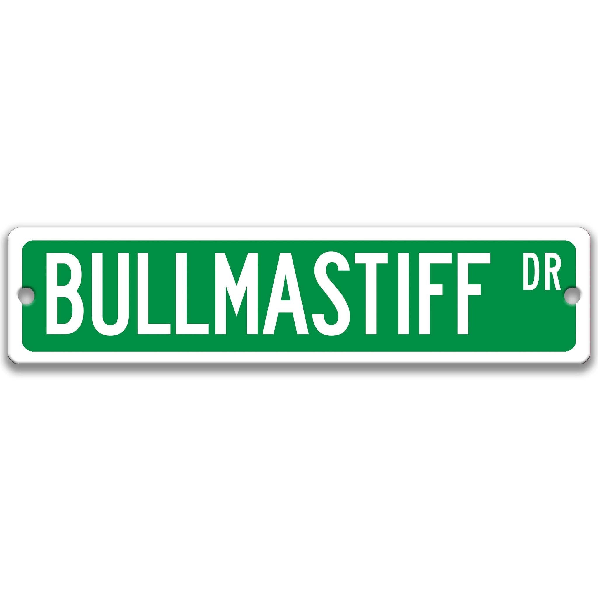 Bullmastiff Dog Metal Street Sign