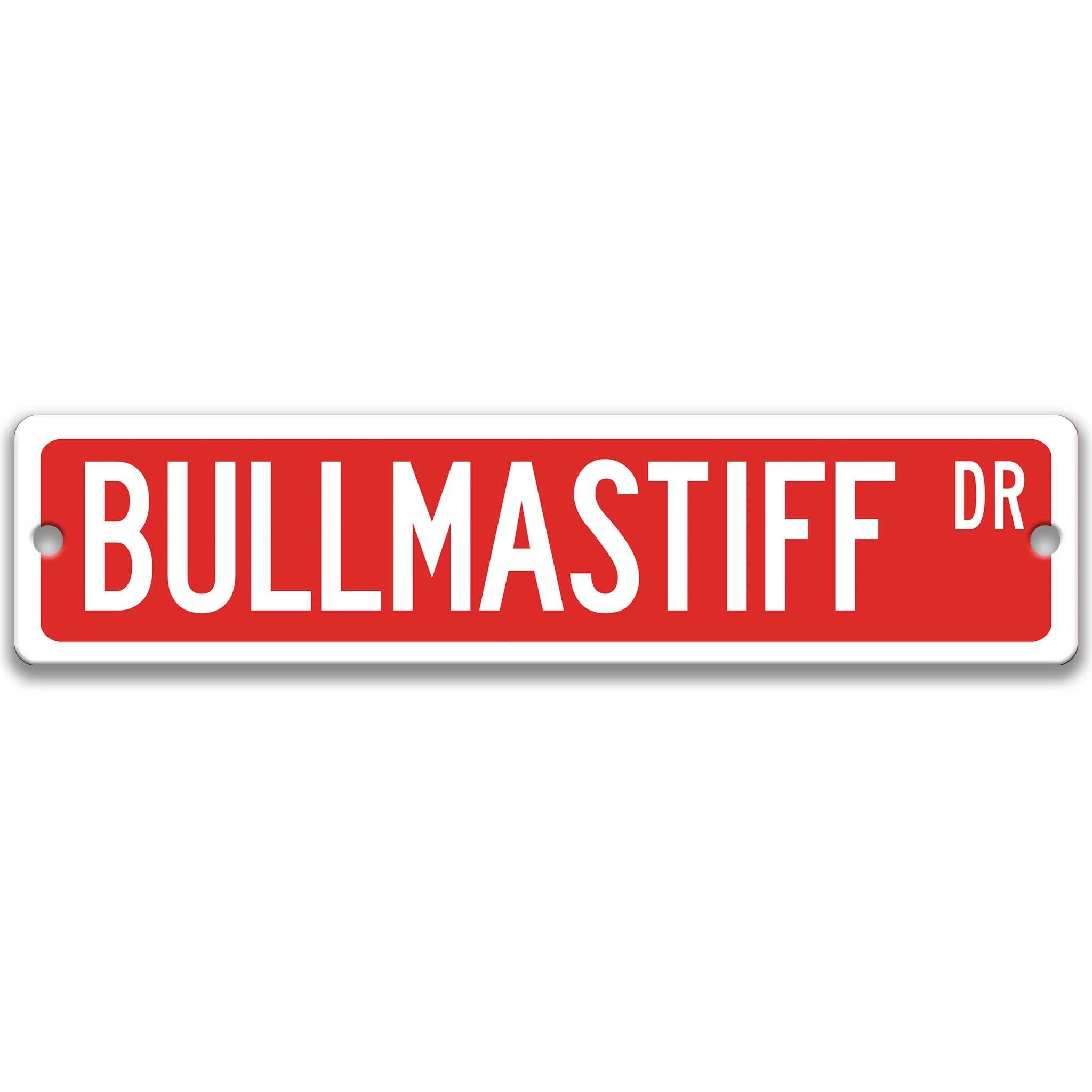 Bullmastiff Dog Metal Street Sign
