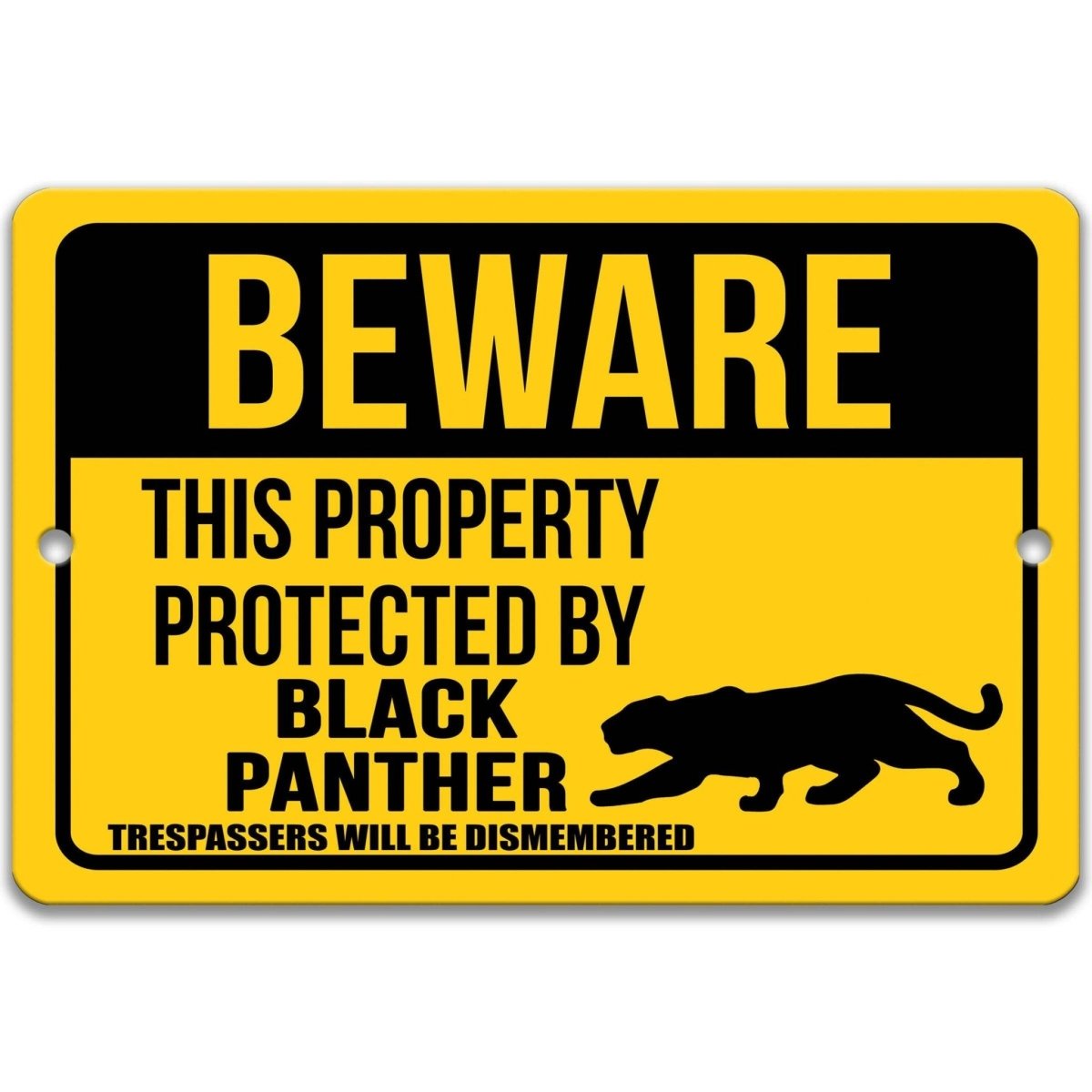 Protected by Black Panther Metal Sign