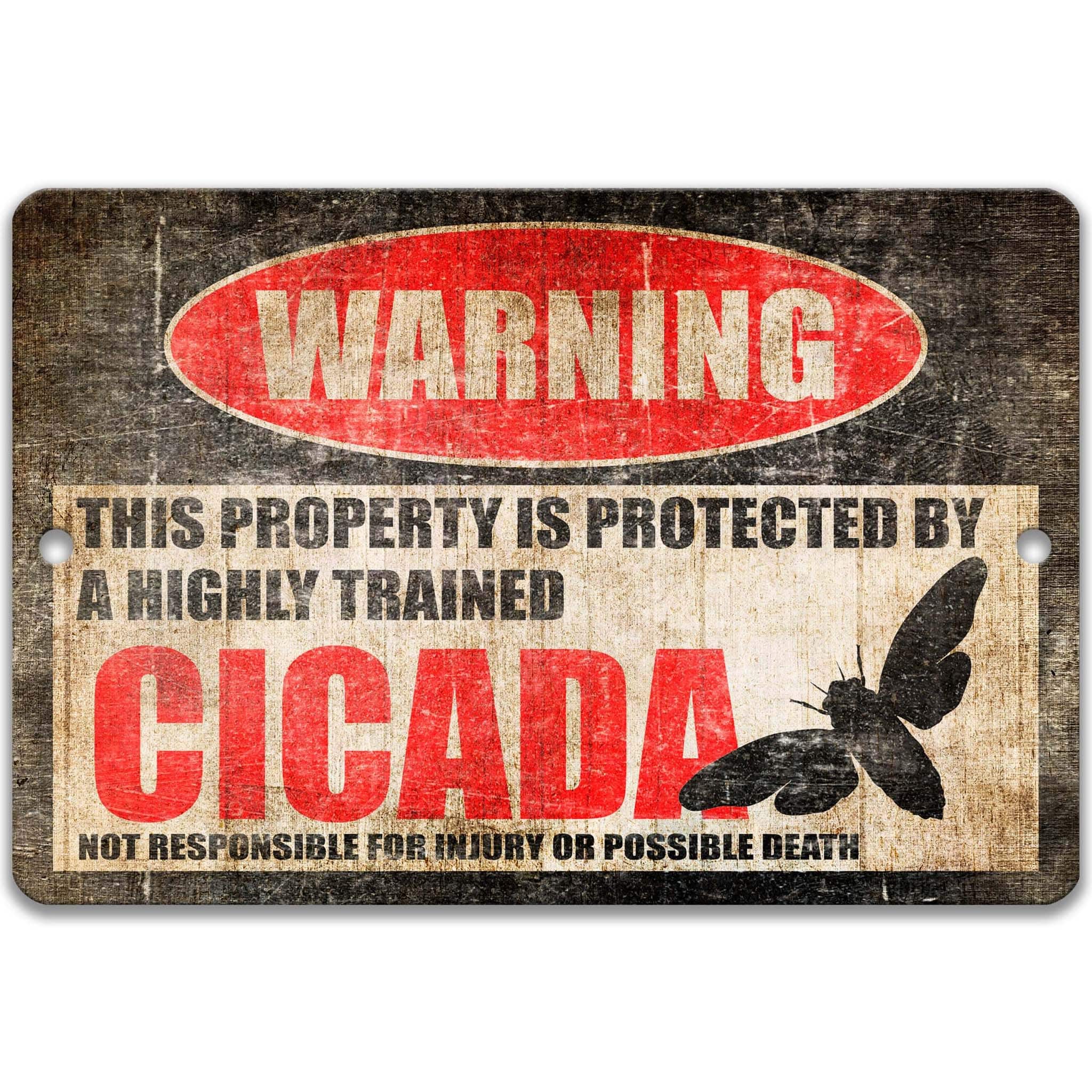 Catch Attention with our Hilarious Cicada Warning Sign - Available in Multiple Sizes - Moth Signs - Insect DecorDesigns by Linda Nee