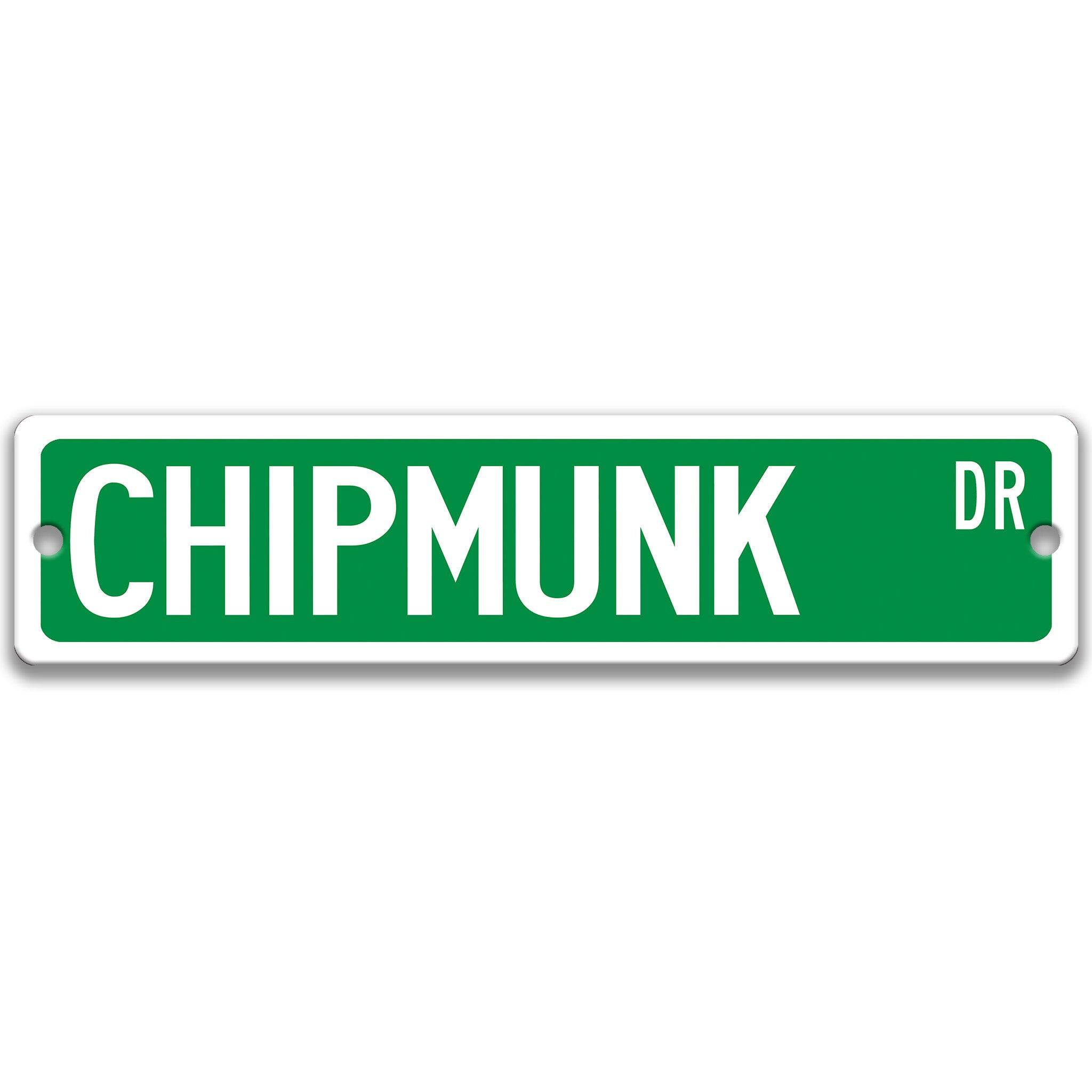 Chipmunk Metal Street Sign