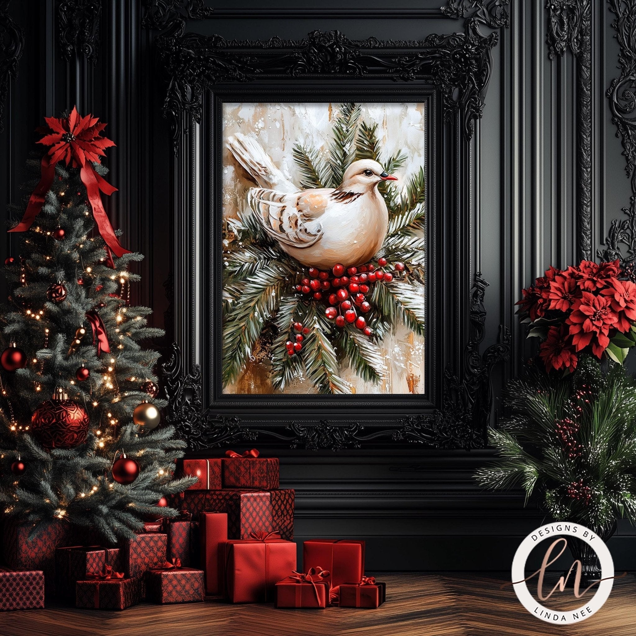 Christmas Dove Wall Art - Metal & Fine Art for Holiday Decor
