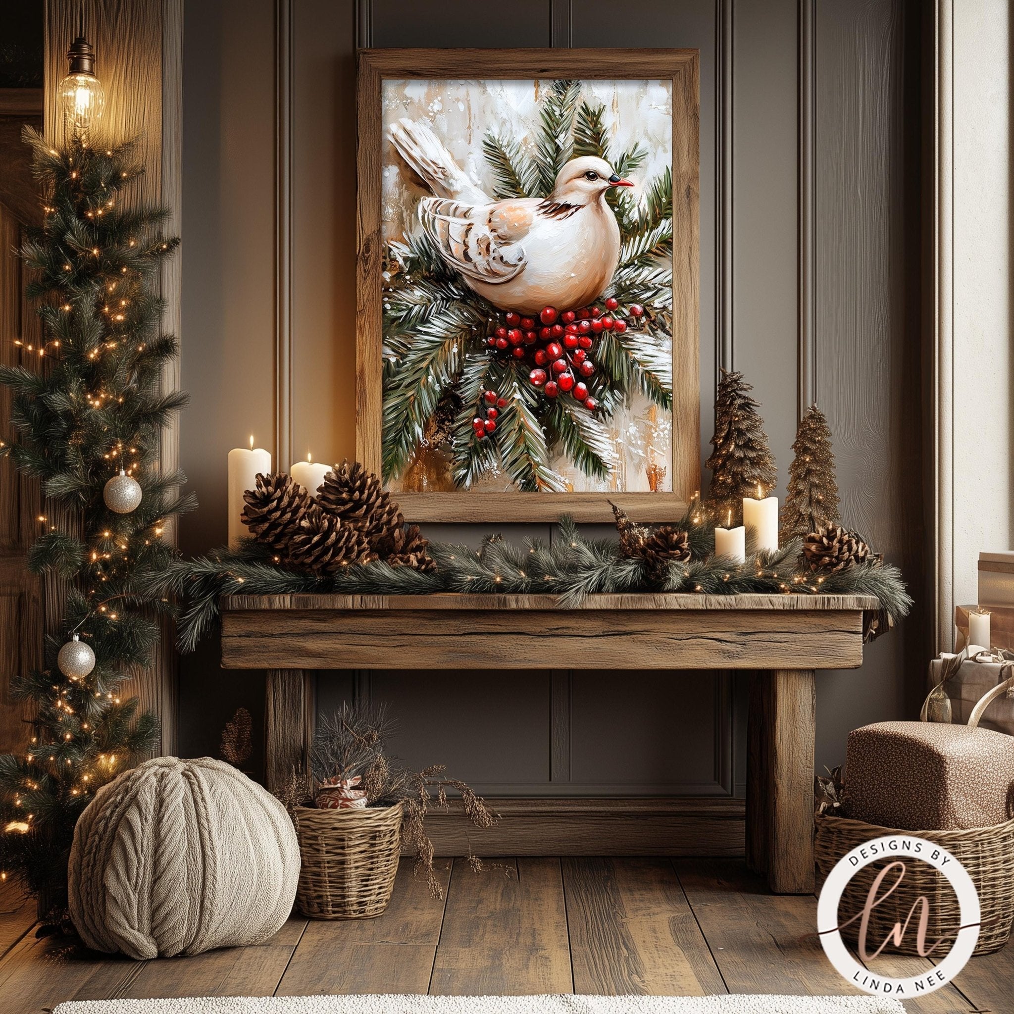 Christmas Dove Wall Art - Metal & Fine Art for Holiday Decor