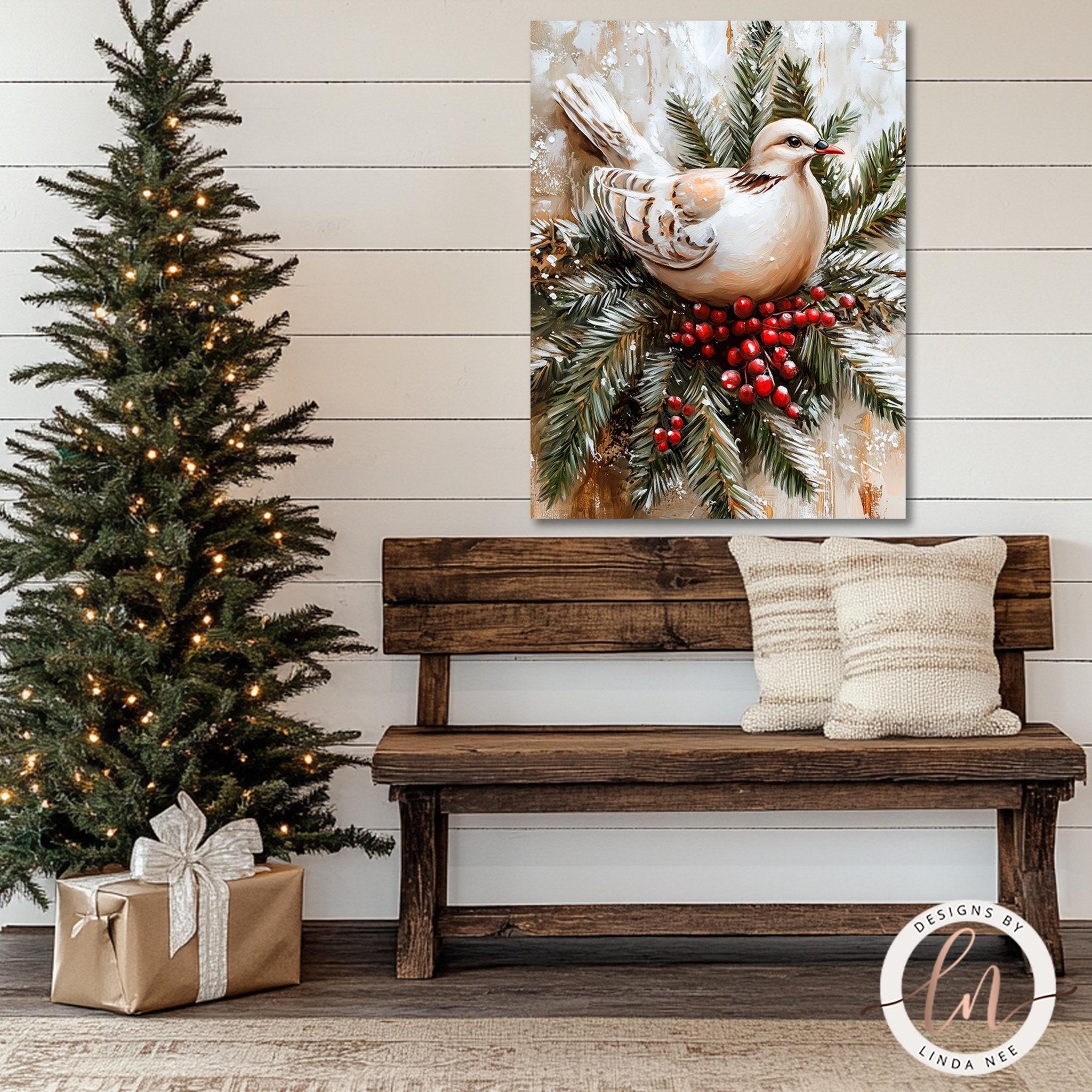 Christmas Dove Wall Art - Metal & Fine Art for Holiday Decor