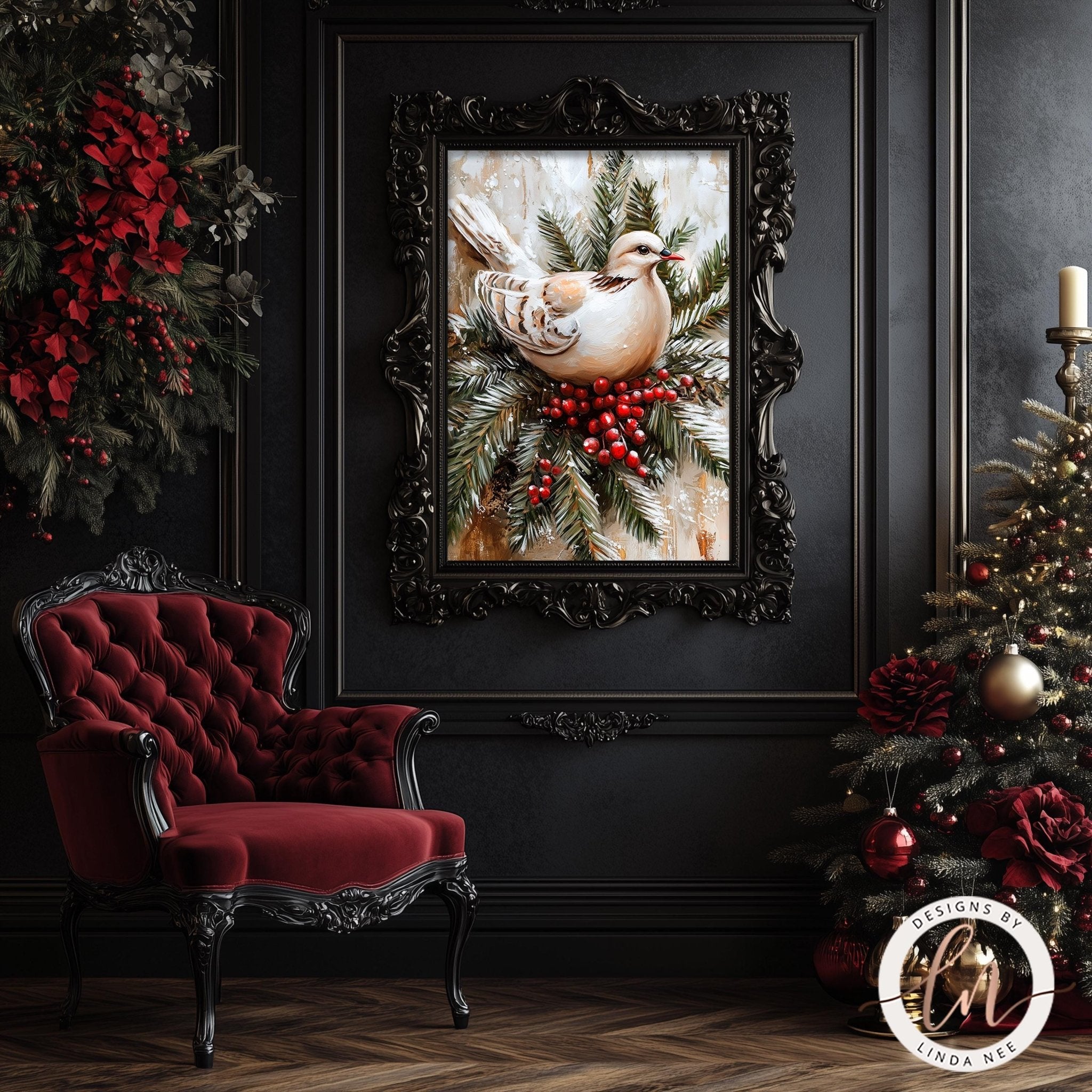 Christmas Dove Wall Art - Metal & Fine Art for Holiday Decor