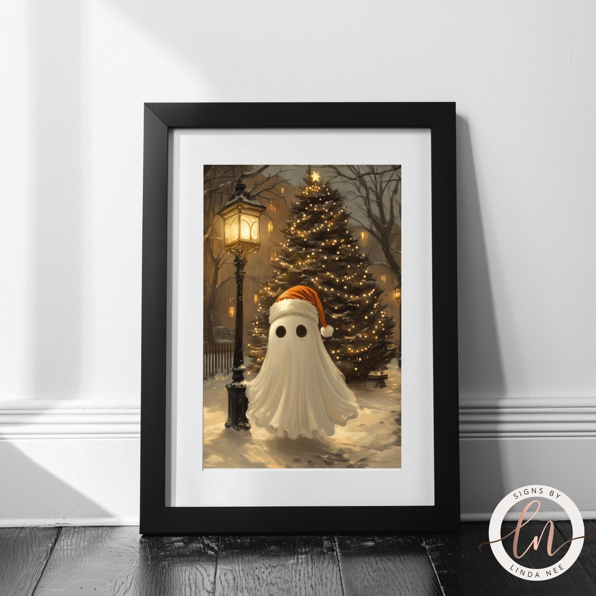 Christmas Ghost Wall Art Print - Victorian Square, Metal & Fine Art