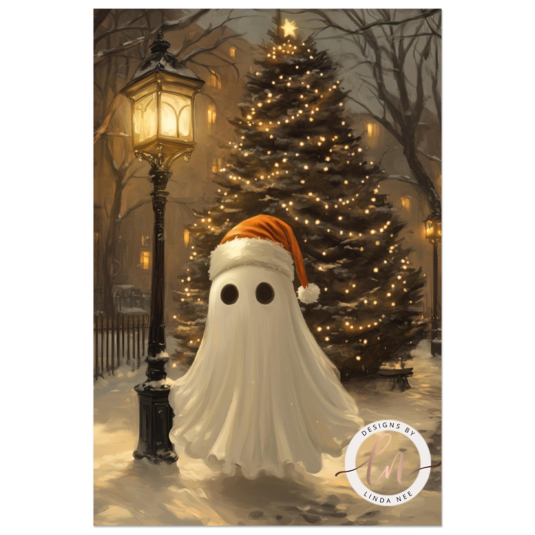 Christmas Ghost Wall Art Print - Victorian Square, Metal & Fine Art
