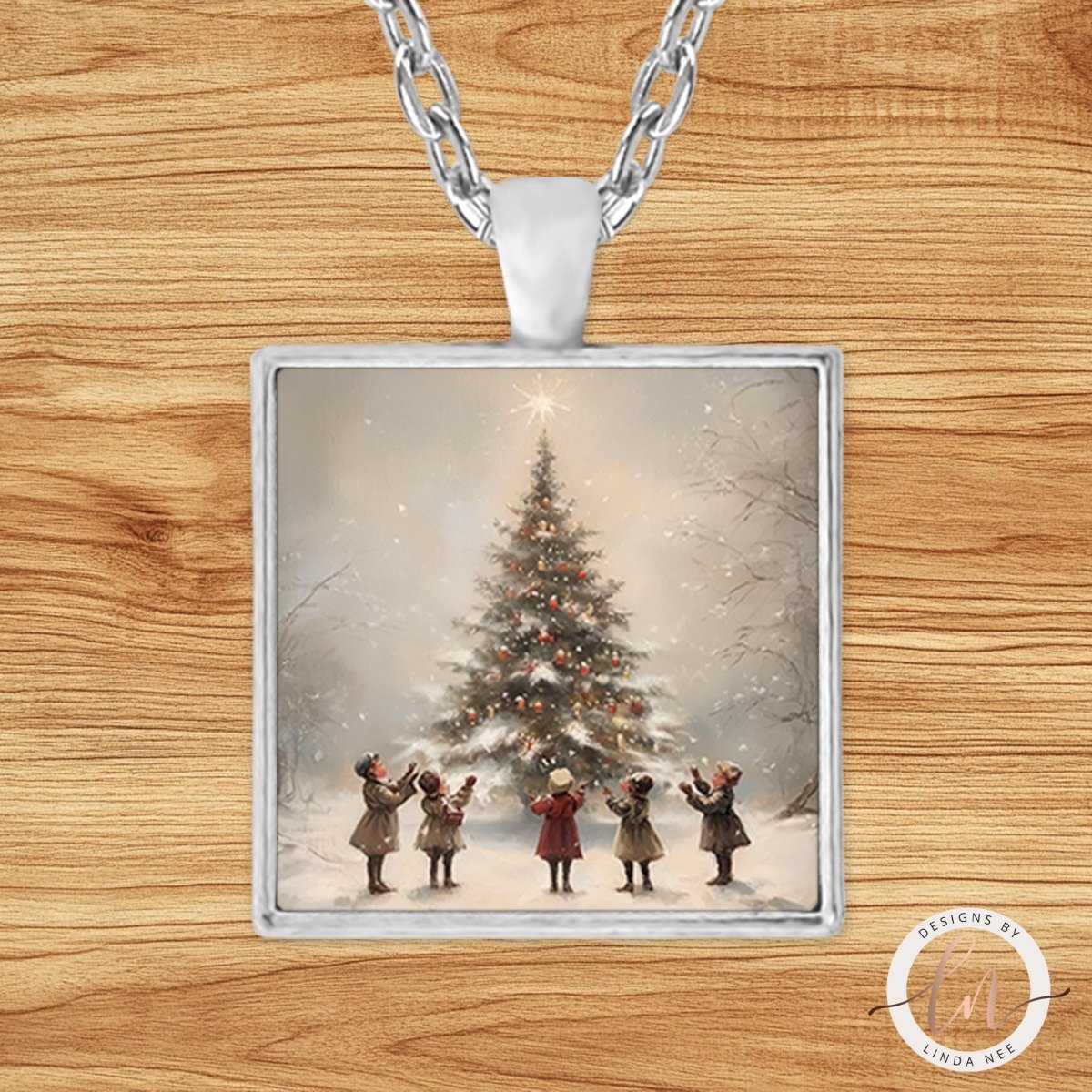 Pine Tree Necklace - Vintage Evergreen Winter JewelryDesigns by Linda Nee