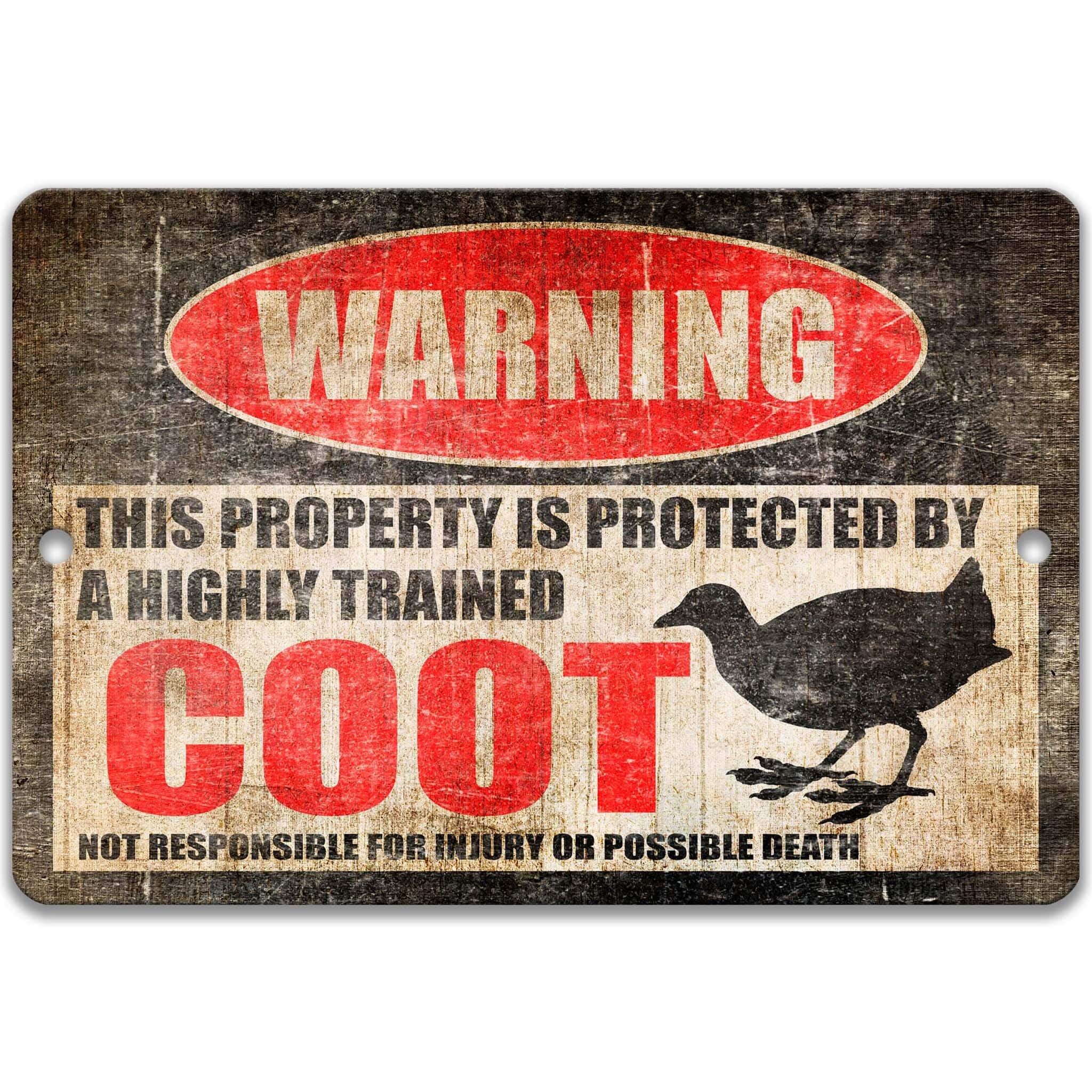 Coot Warning Sign - Funny Mud Hen Decor - Bird Signs - Bird Lover Gift Ideas - Available in Multiple Sizes
