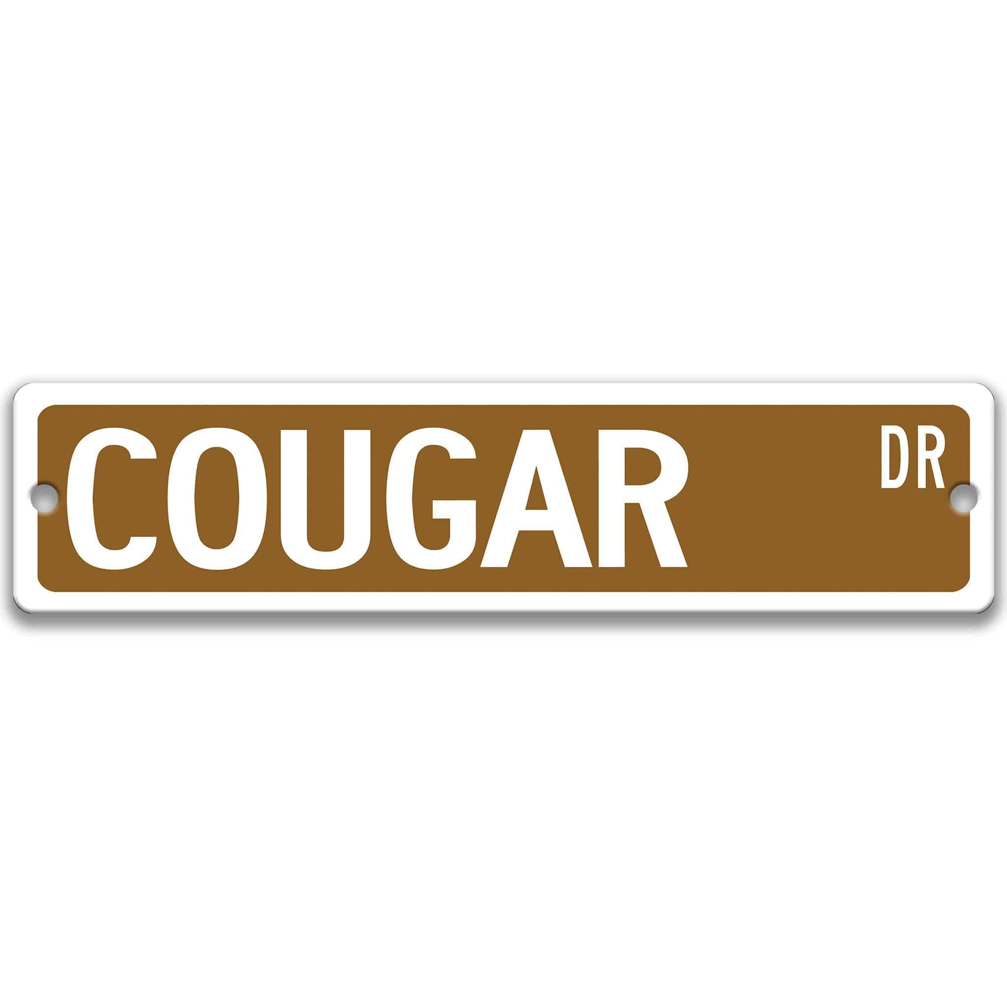 Cougar Metal Street Sign