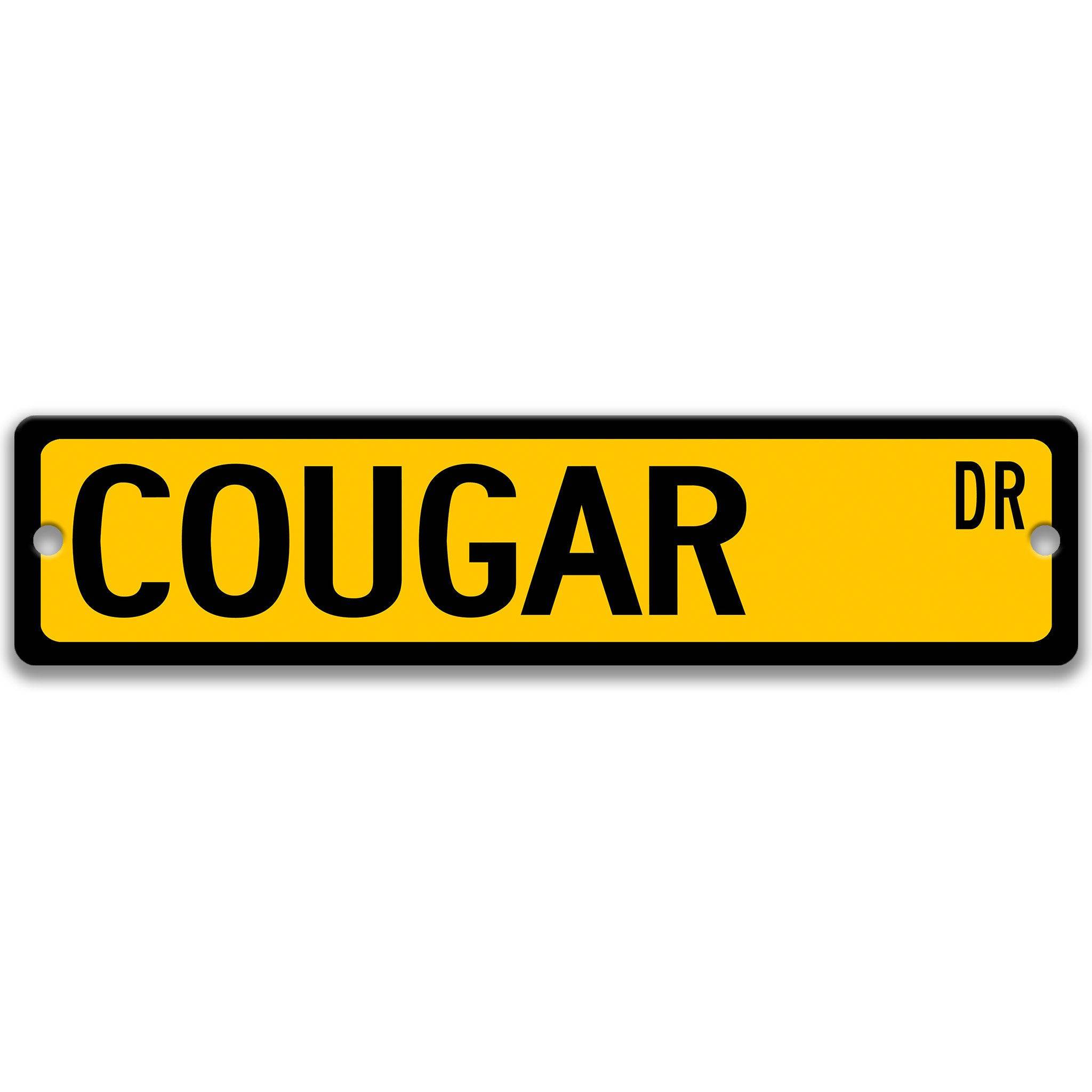 Cougar Metal Street Sign