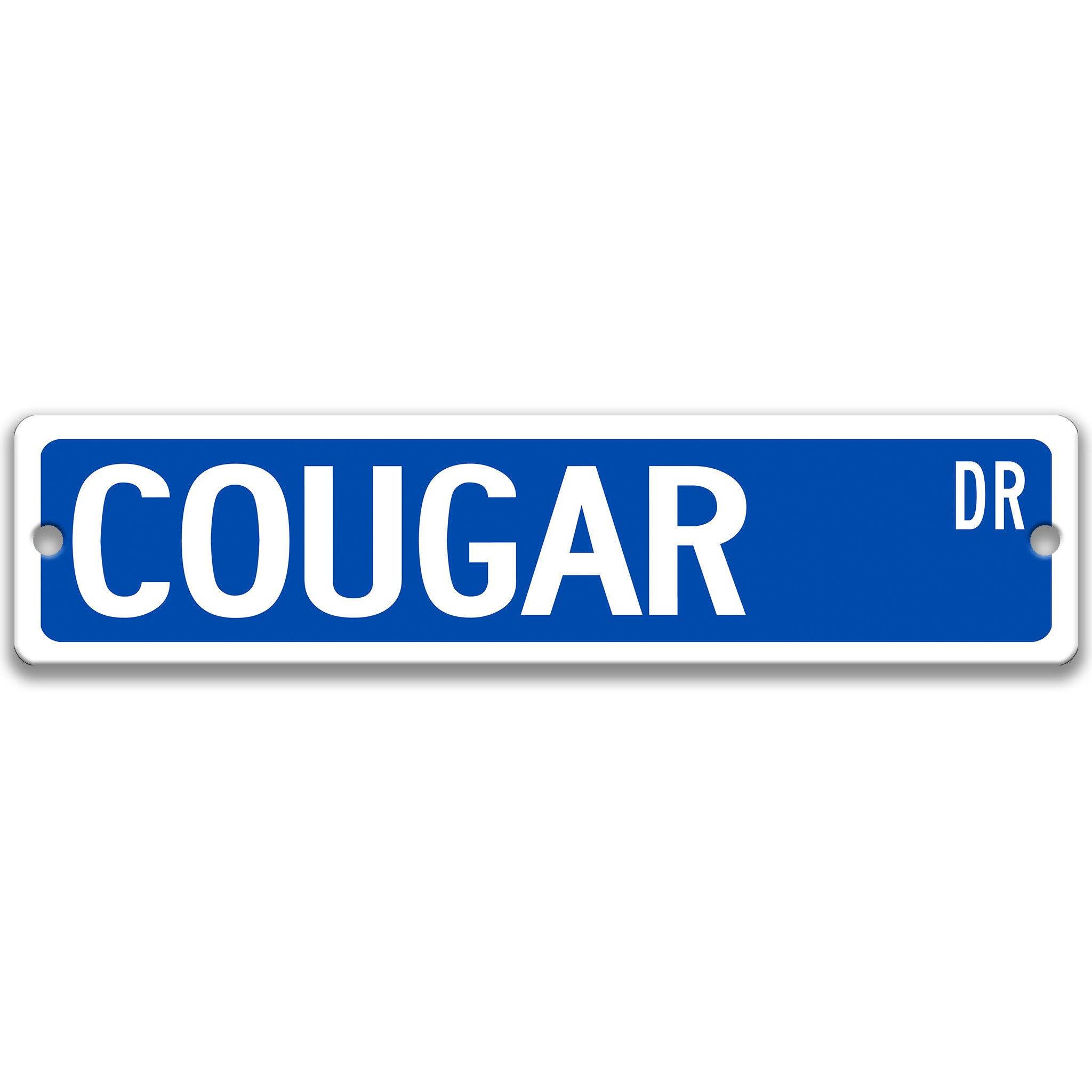 Cougar Metal Street Sign