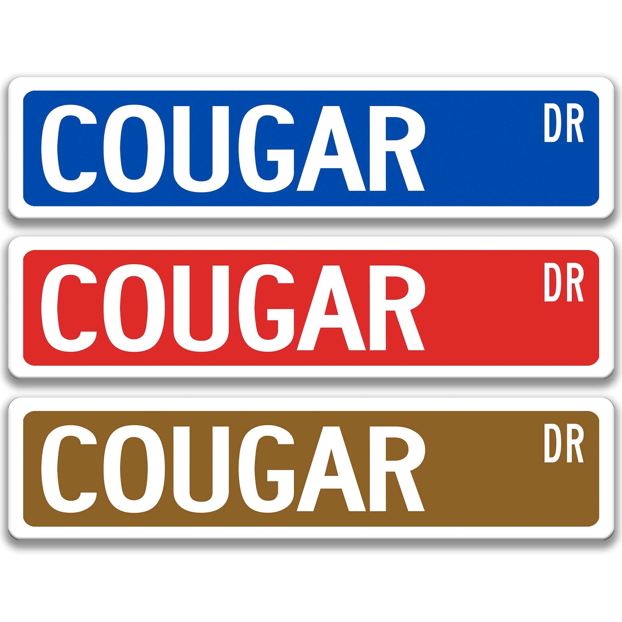 Cougar Metal Street Sign