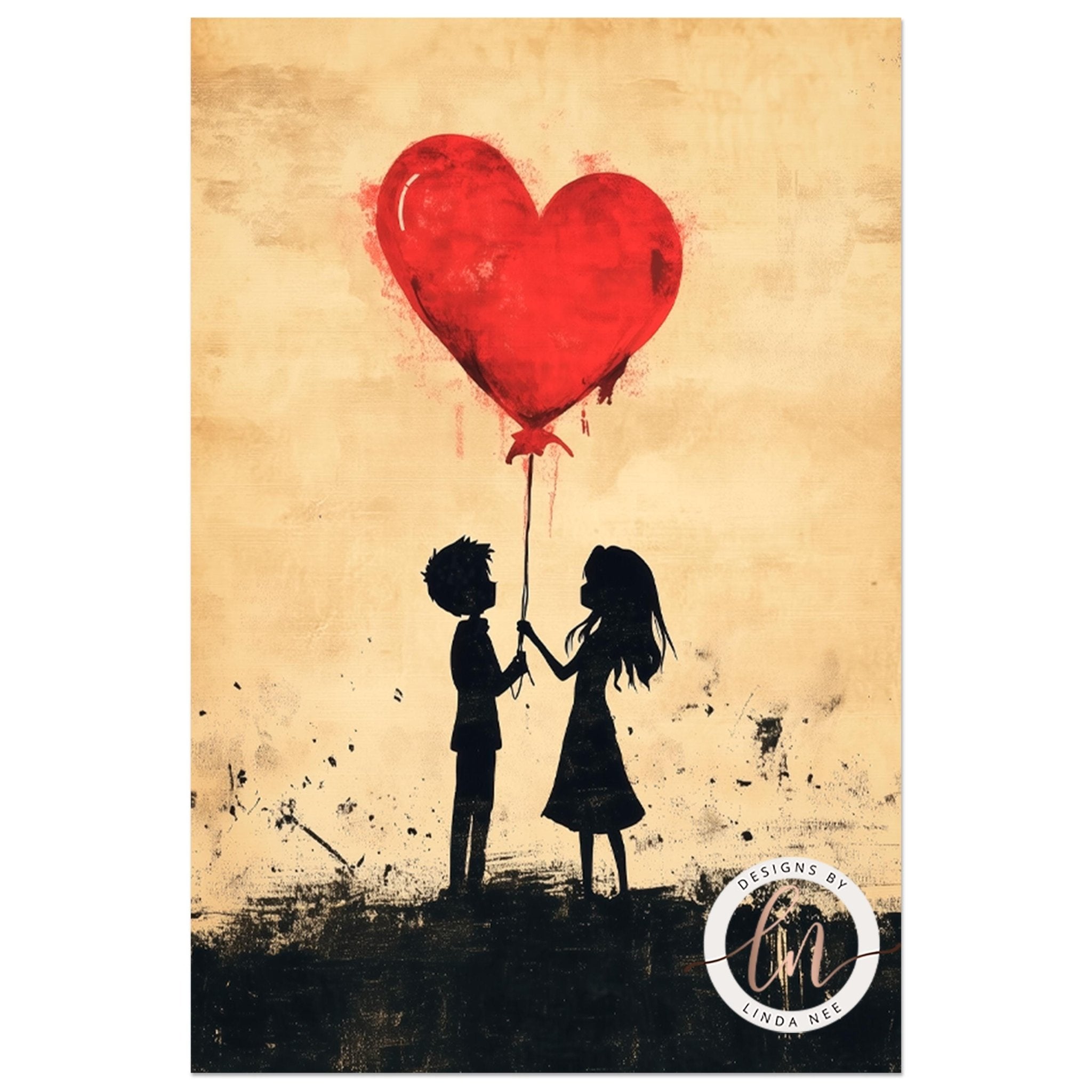 Couple with Heart Balloon