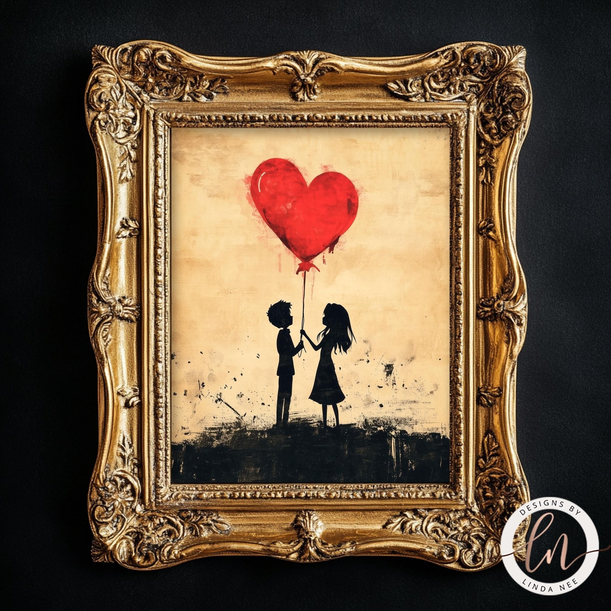 Couple with Heart Balloon