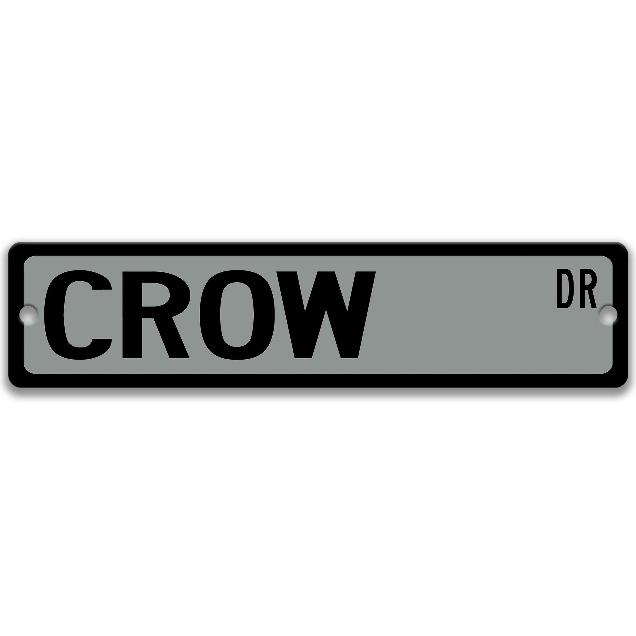 Crow Metal Street Sign