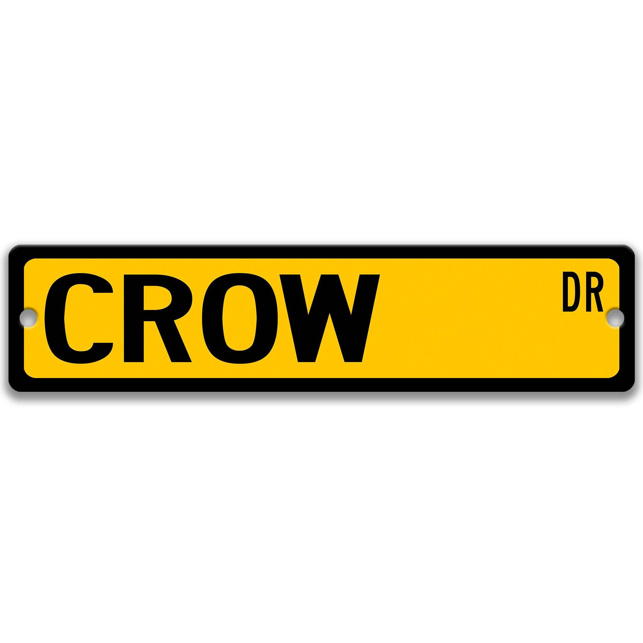 Crow Metal Street Sign