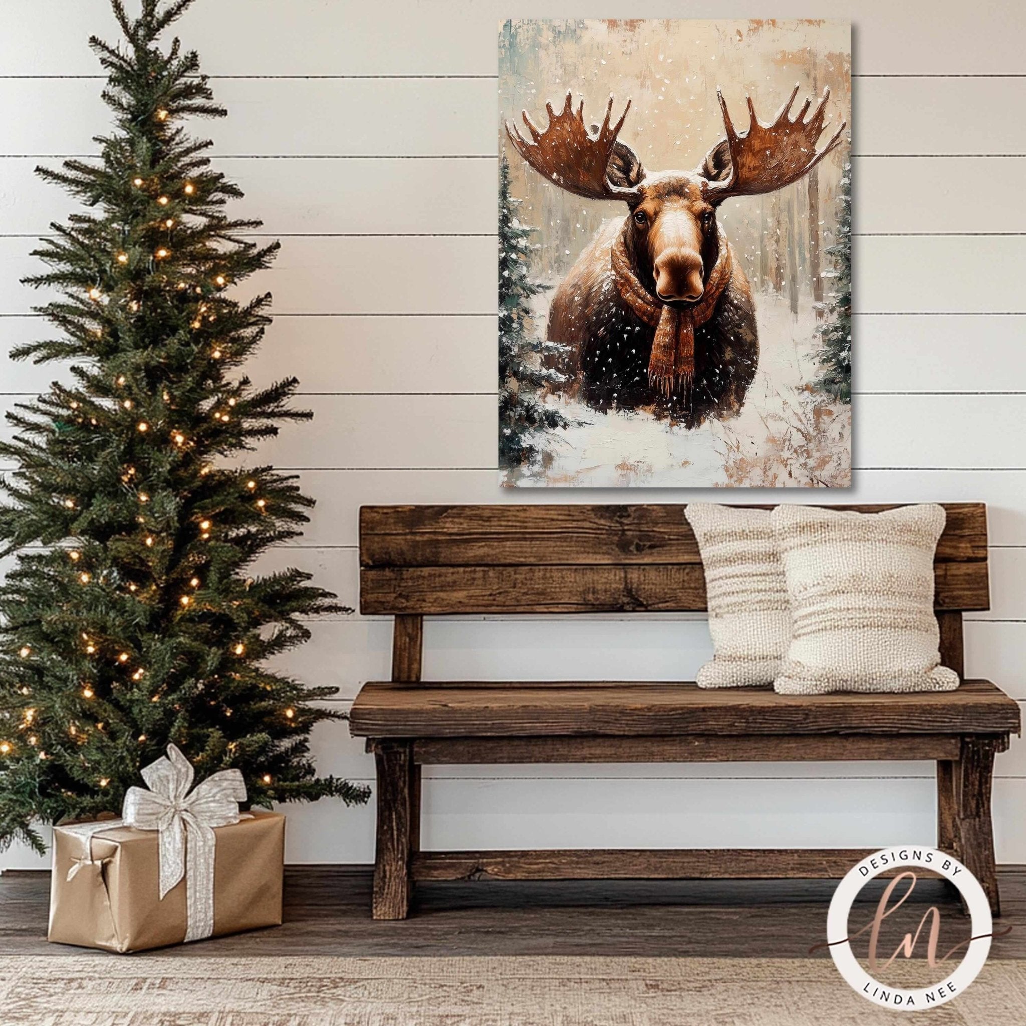 Cute Winter Moose Art