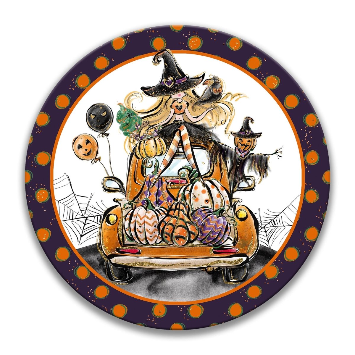 Cute Witch Pumpkin Sign