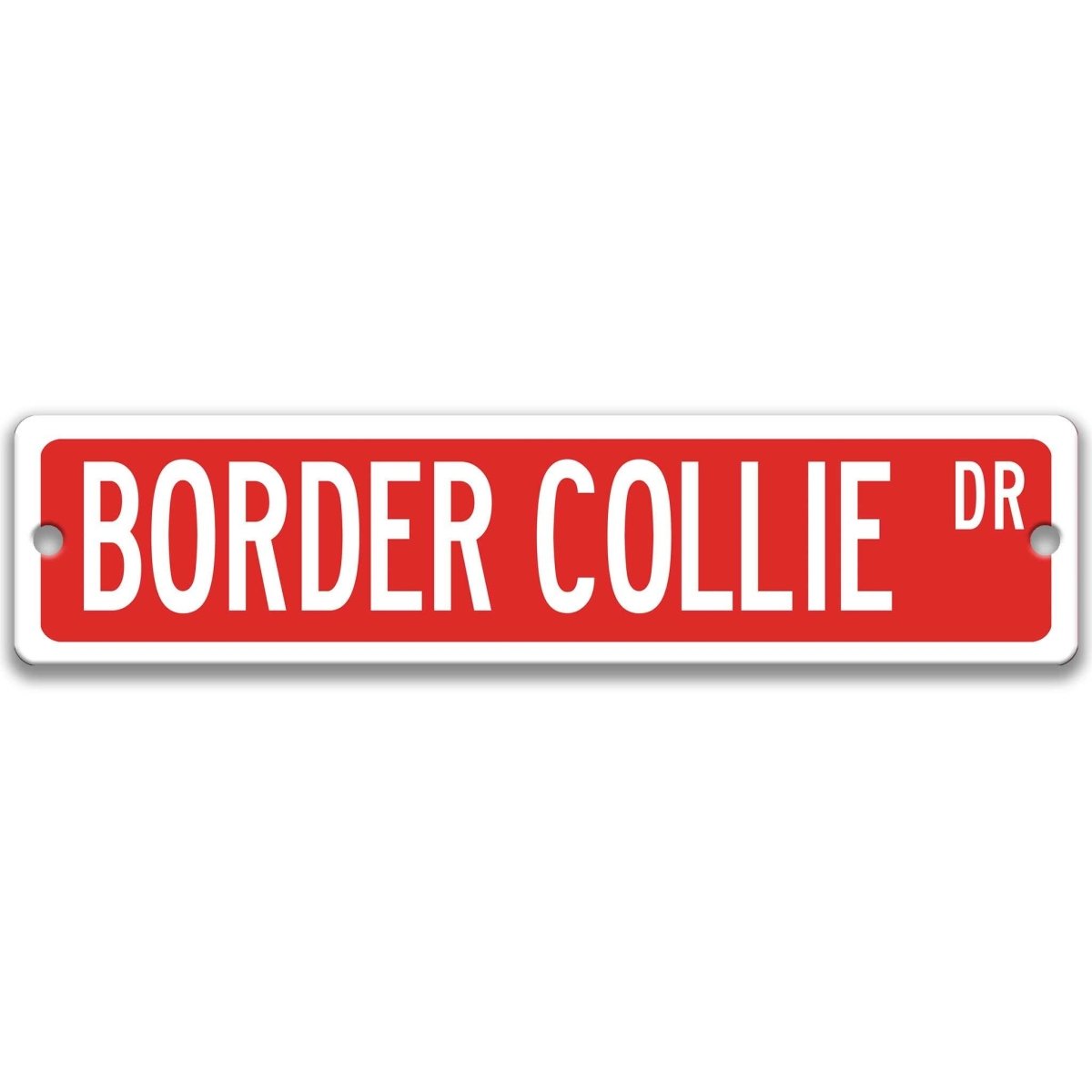 Green Border Collie DR aluminum street sign with white lettering