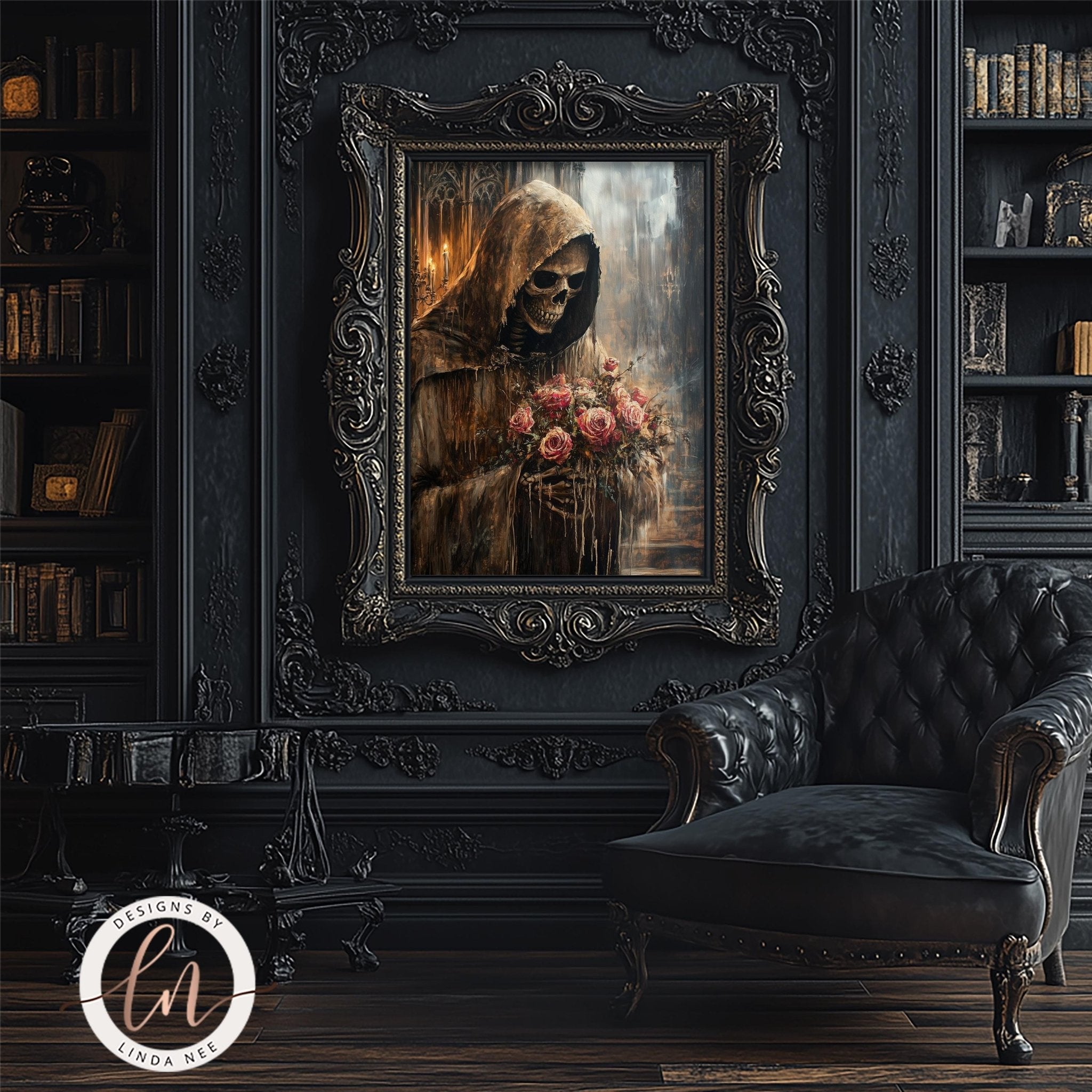 Dark Academia Skeleton Print