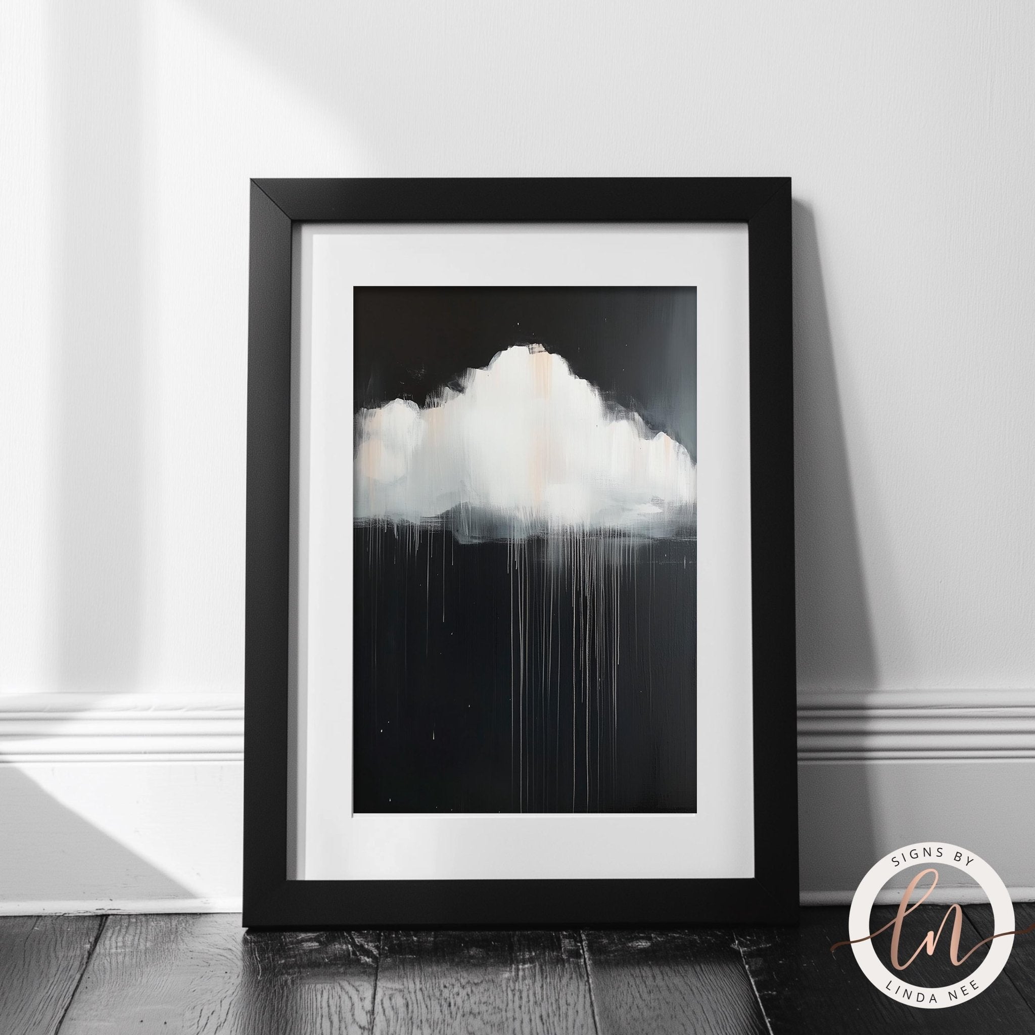 Dark Moody Cloud Print - Abstract Dark Academia Wall Art