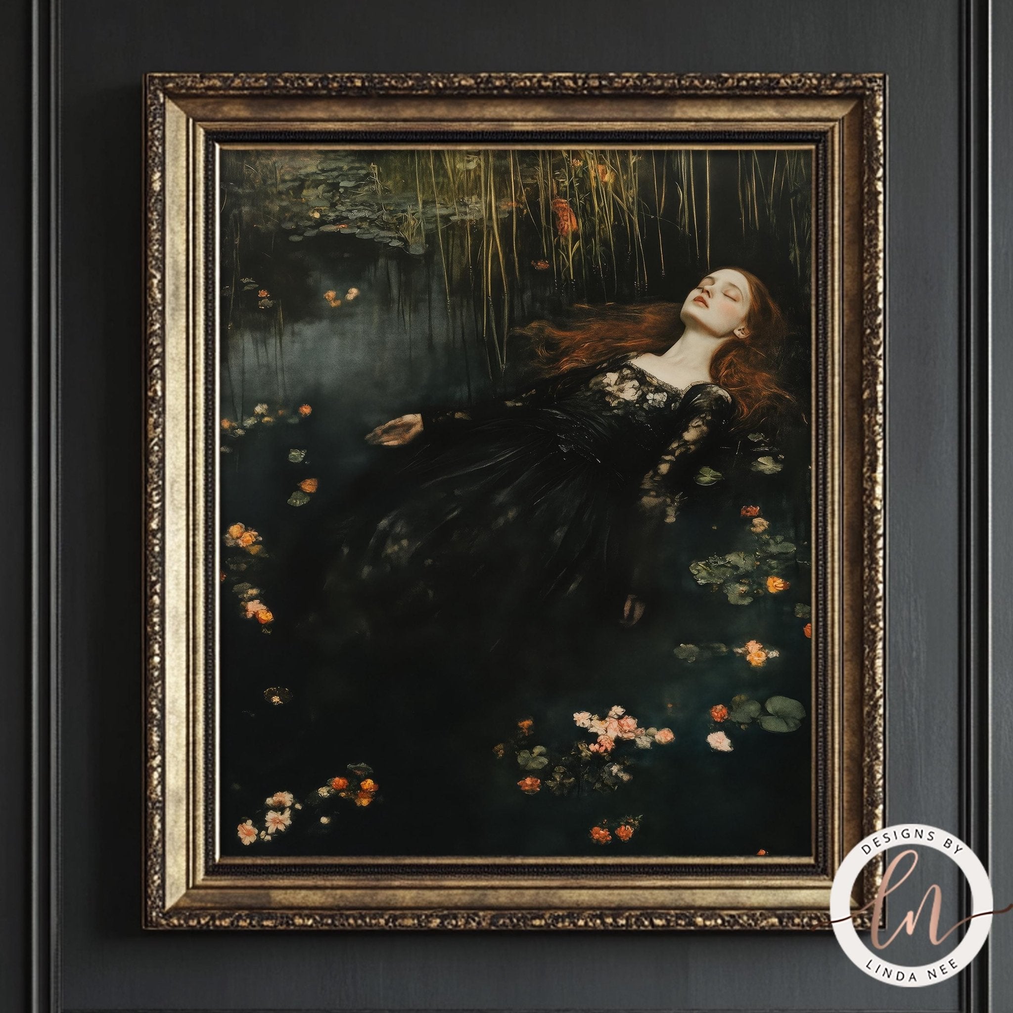 Dark Ophelia Drowning Print