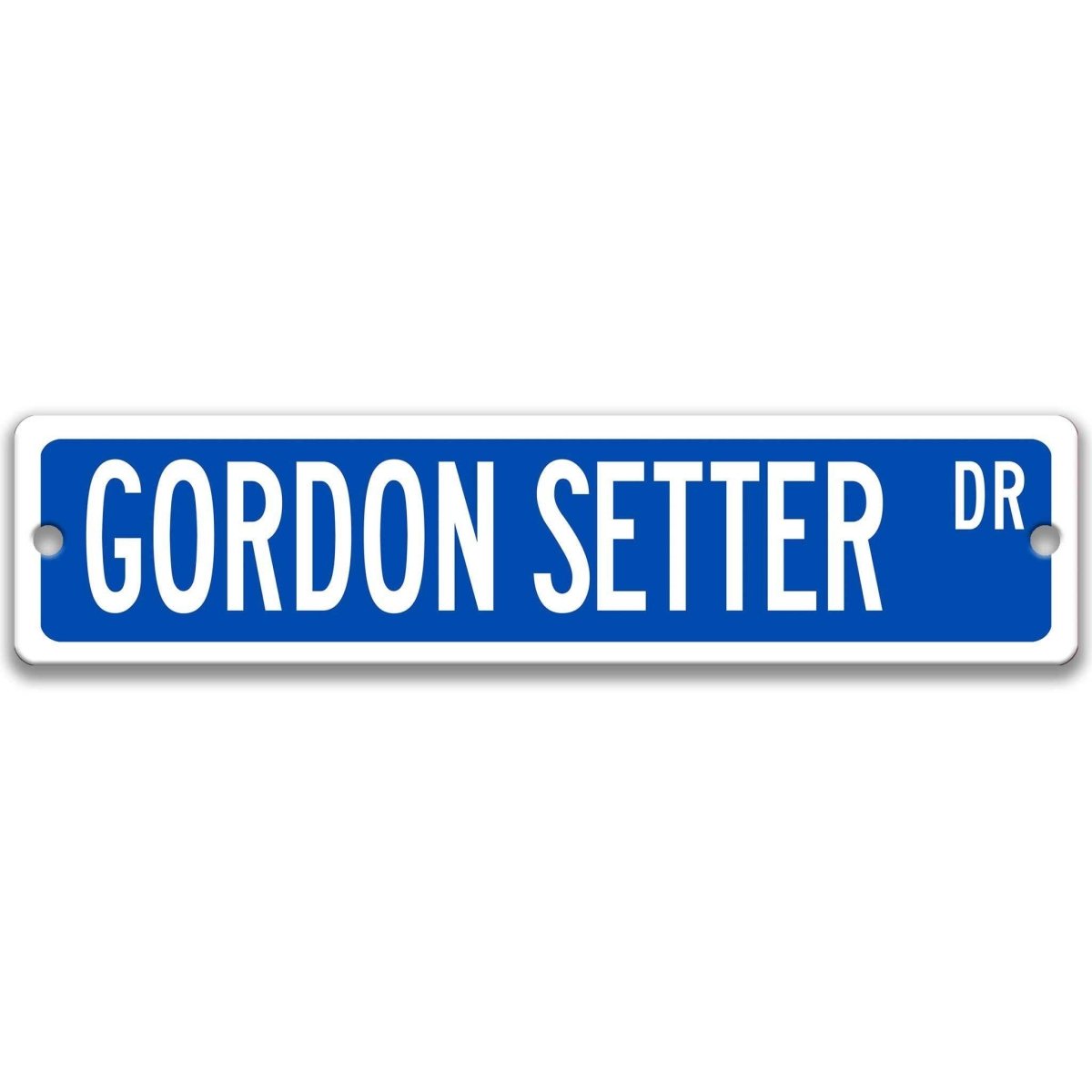 Black Gordon Setter DR aluminum street sign with white lettering