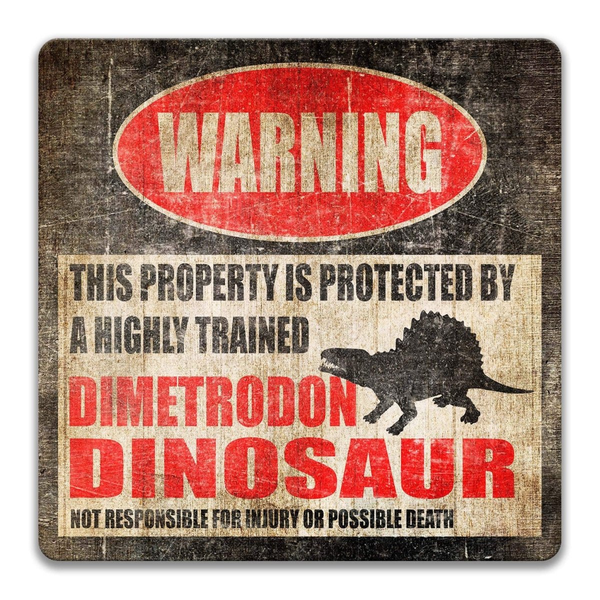 Dimetrodon Prehistoric Warning Sign