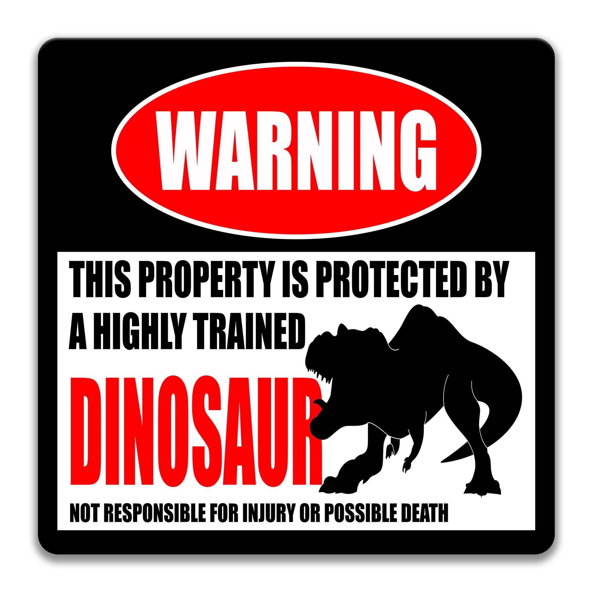 Dinosaur Warning Sign