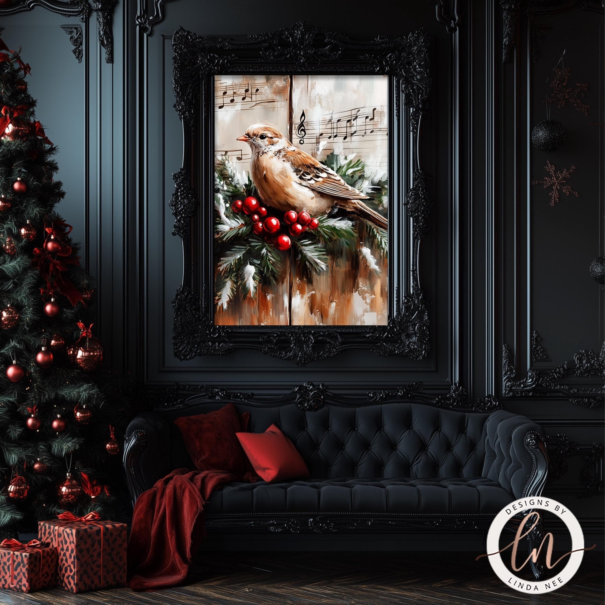 Dove with Vintage Sheet Music - Holiday Wall Art