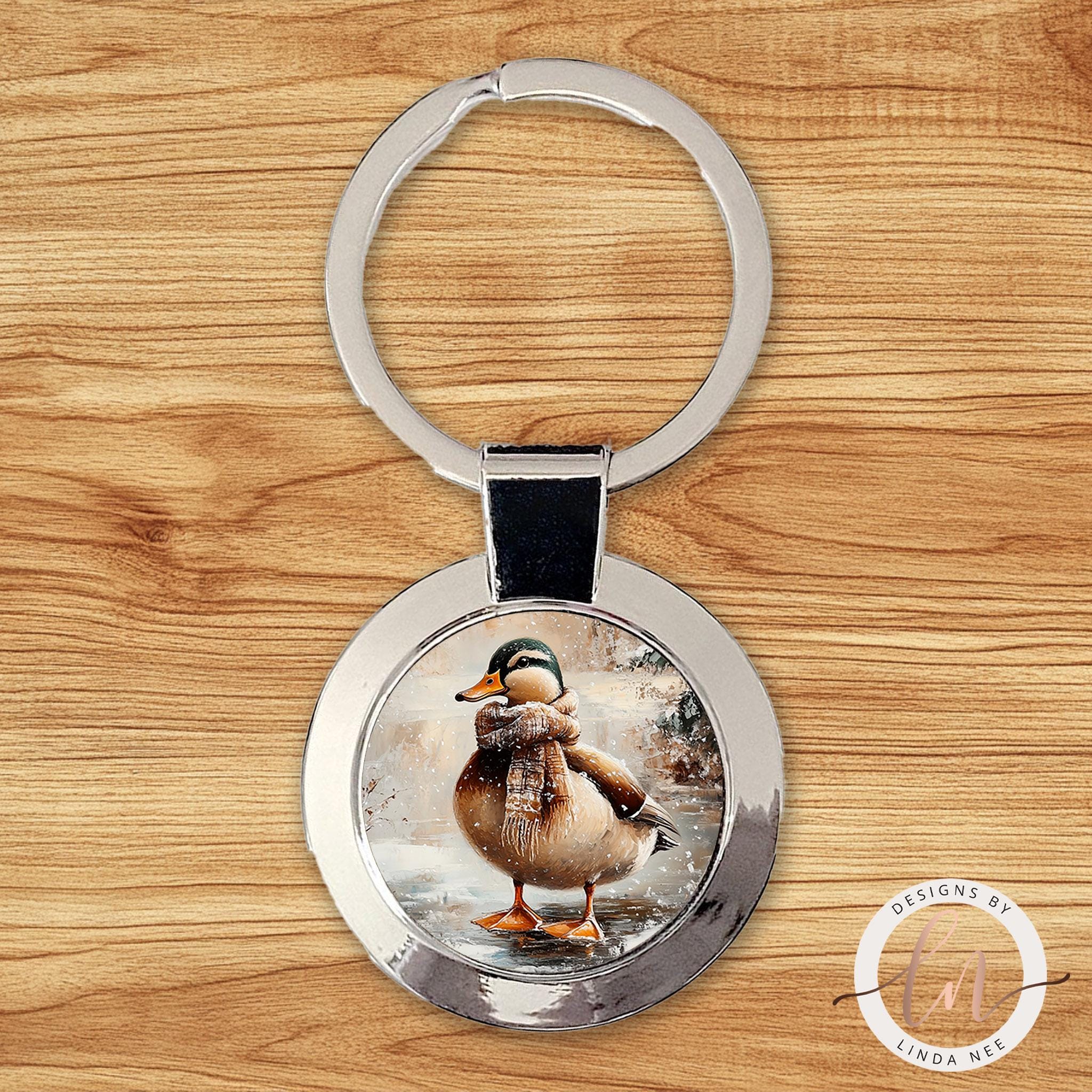 Duck Necklace - Bird Animal Pendant Winter JewelryDesigns by Linda Nee