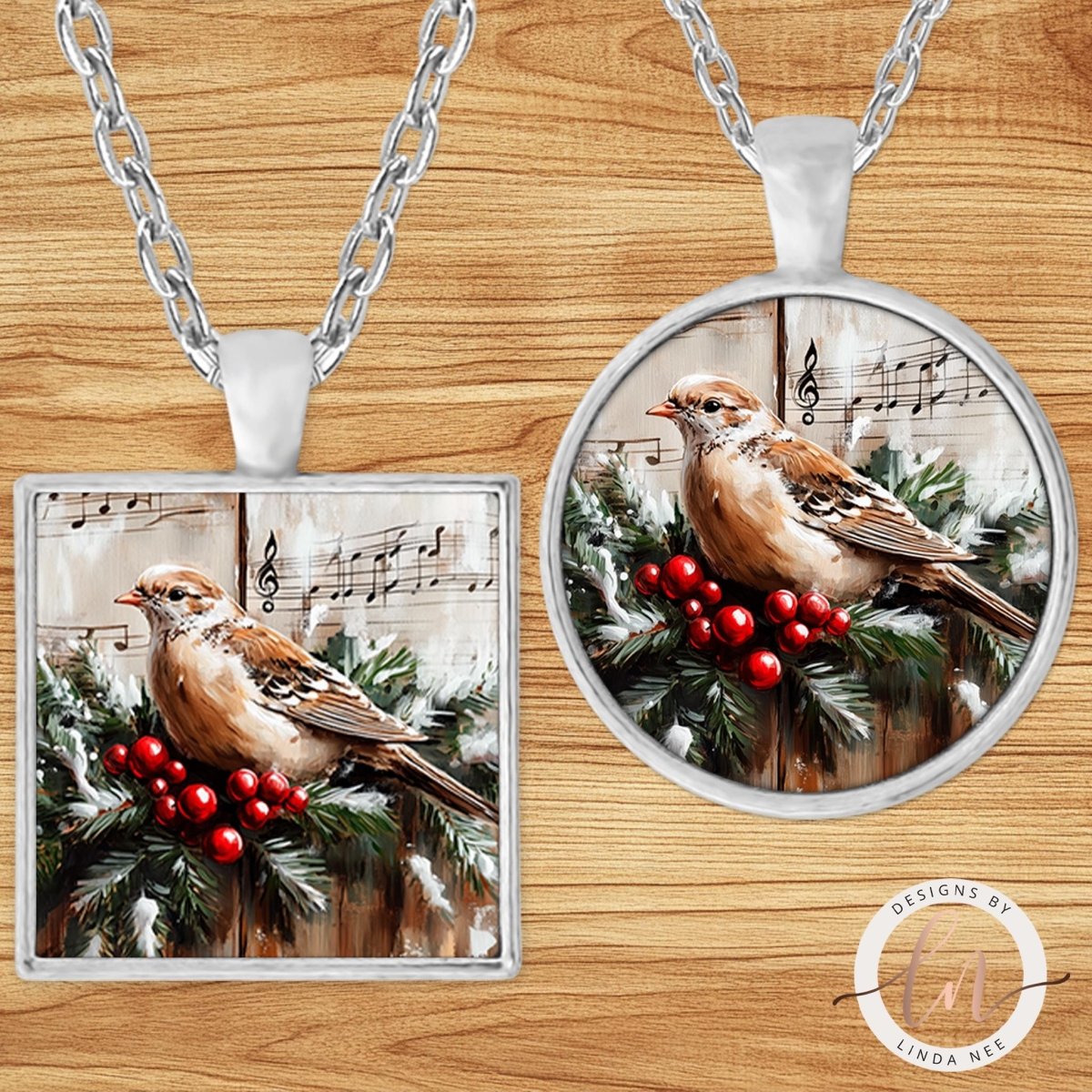 Peace Dove Sheet Music Pendant Necklace