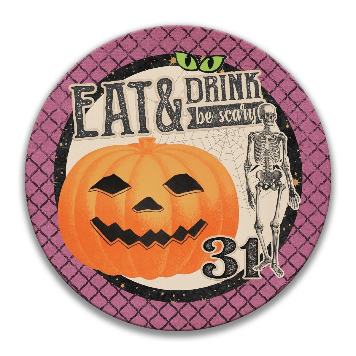 Fall Harvest Halloween Wreath Metal Sign