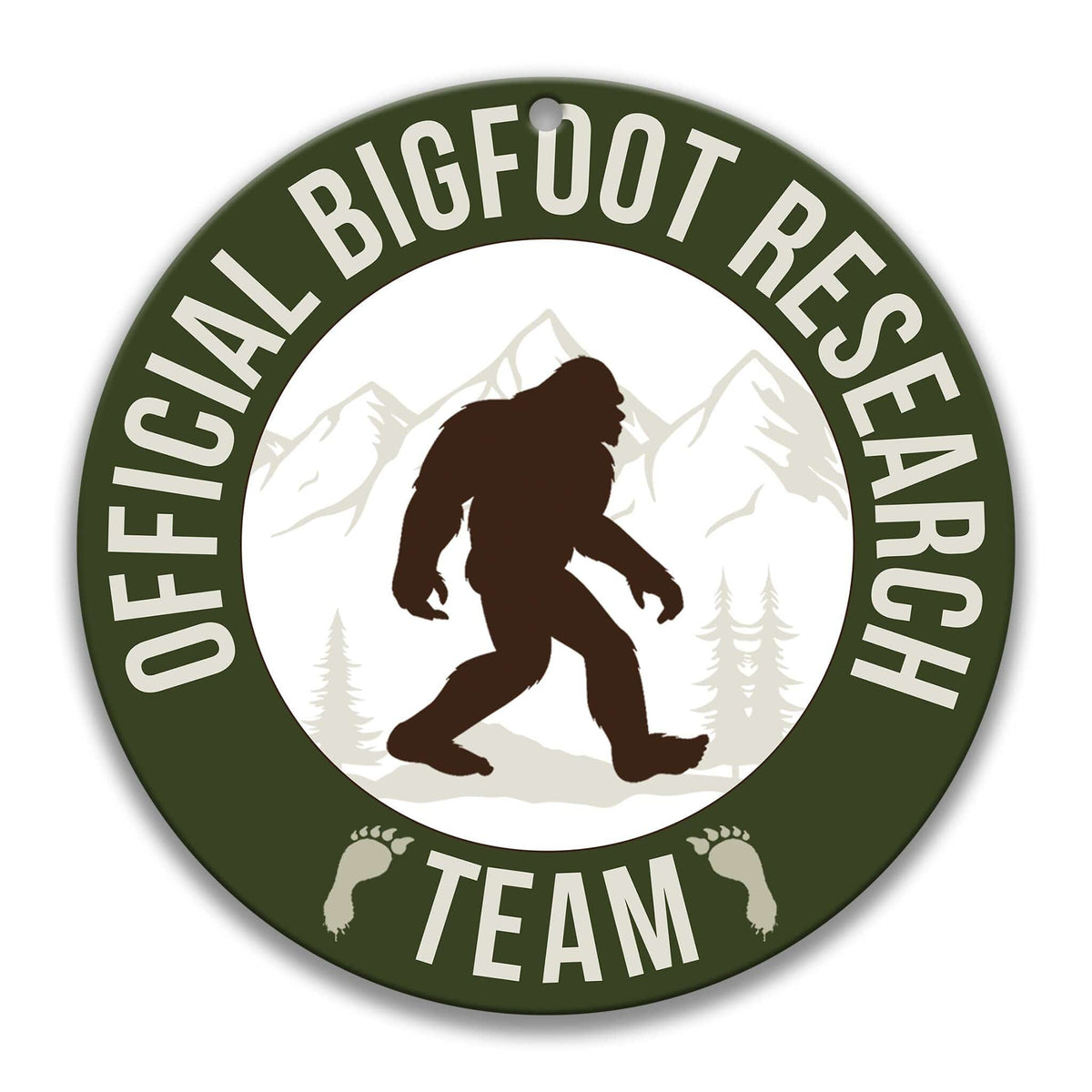 Bigfoot Research Team Metal Wreath Sign