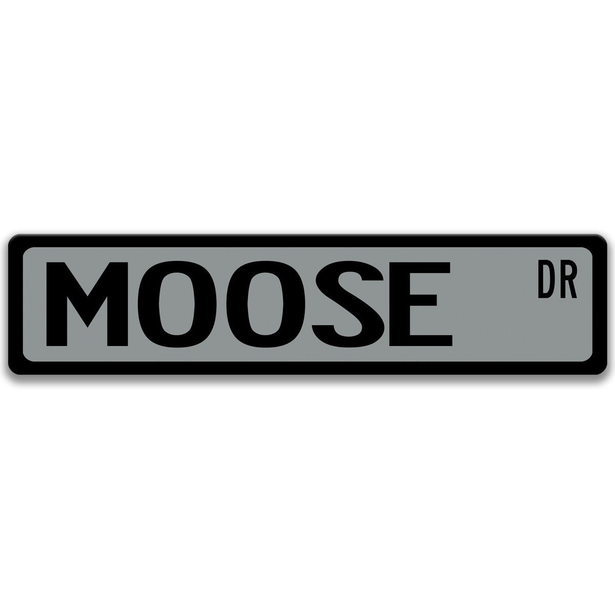 Moose metal street sign in gray background