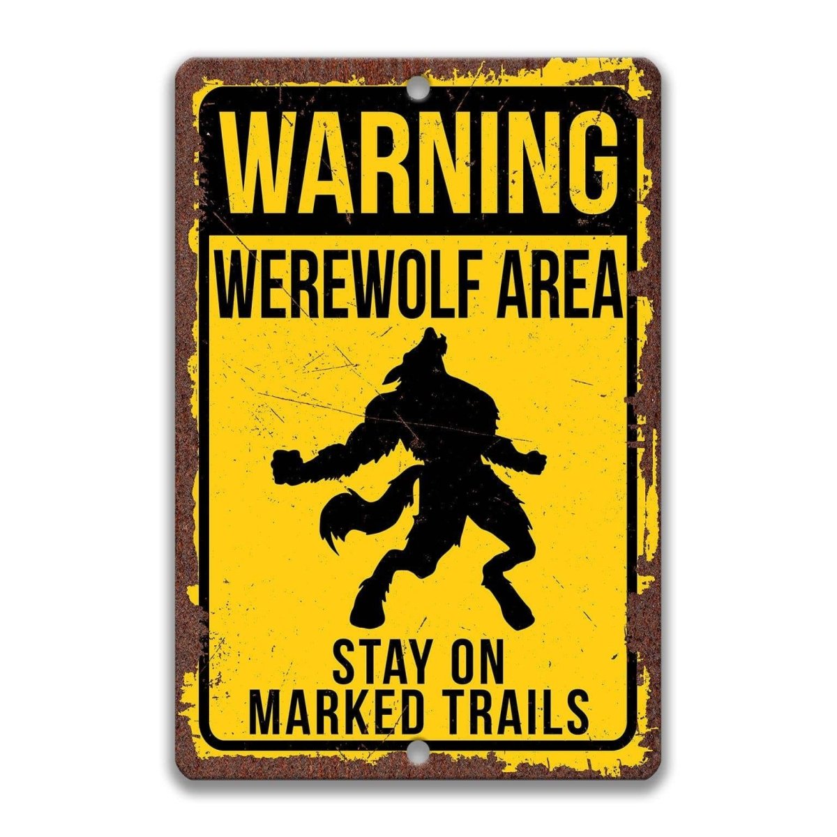 Official Warning Werewolf Metal Sign
