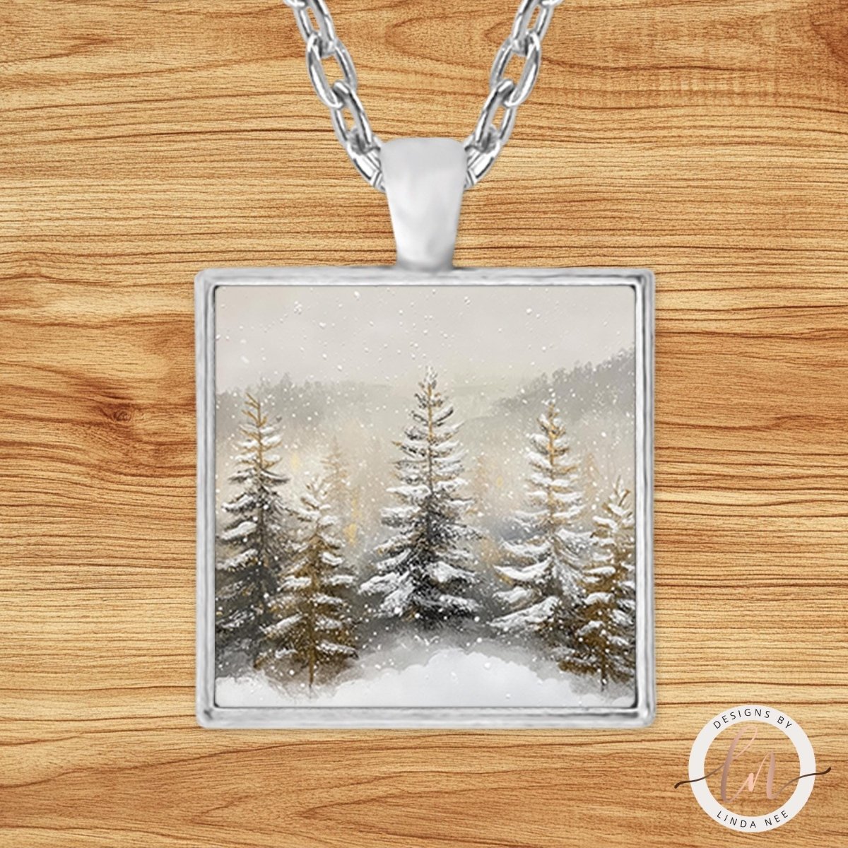 Pine Tree Necklace - Evergreen Winter Nature PendantDesigns by Linda Nee