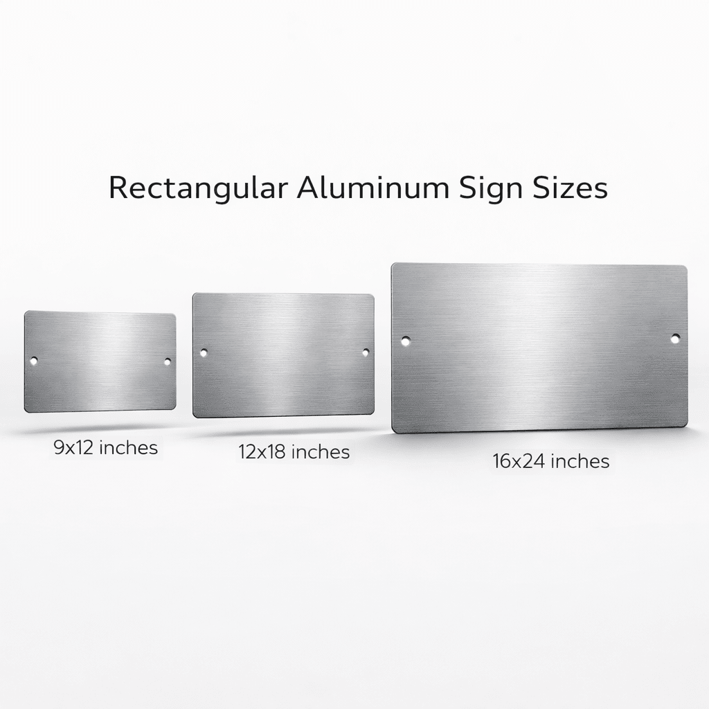 Premium aluminum metal sign, UV-protected, rustproof, and weather-resistant