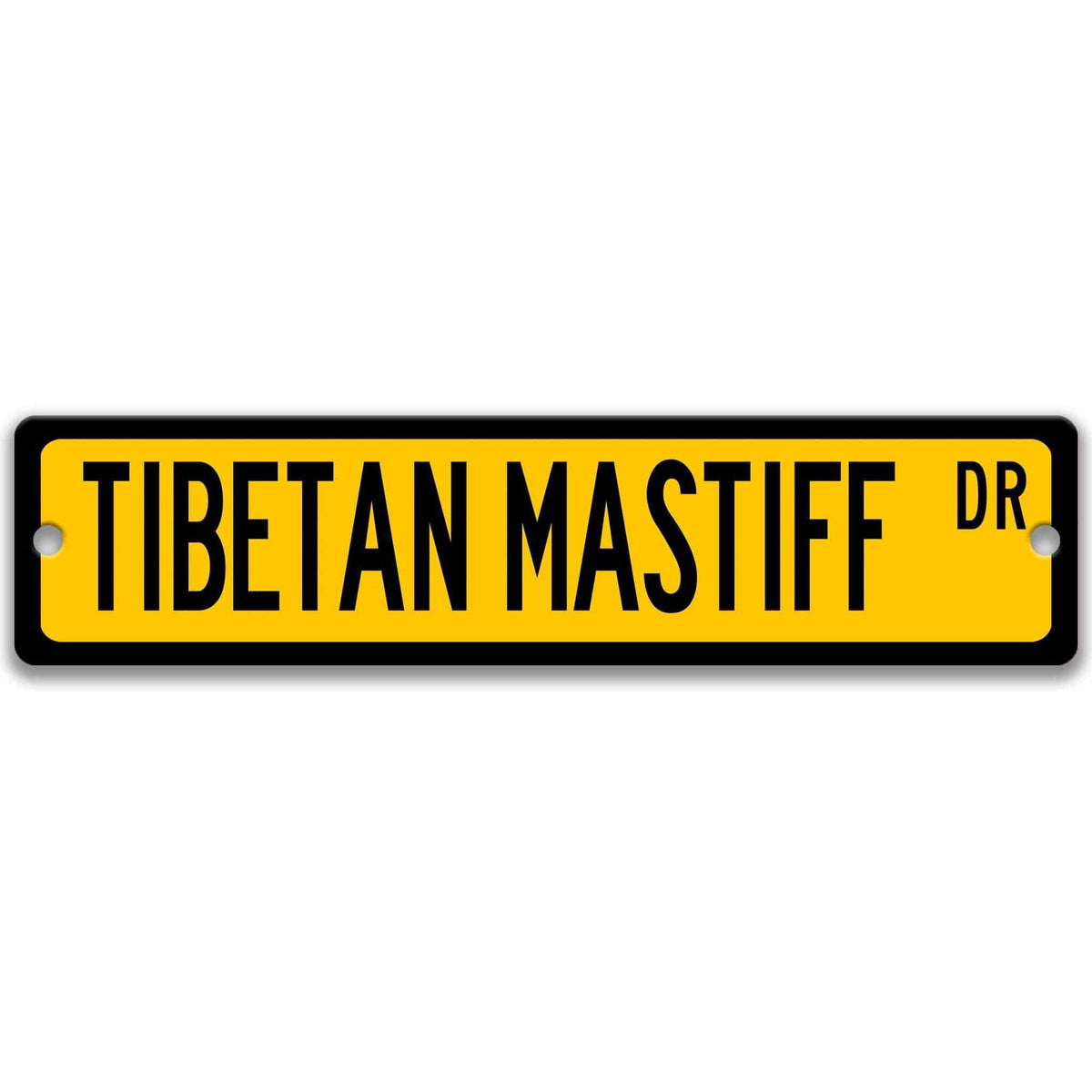 Green Tibetan Mastiff DR aluminum street sign with white lettering
