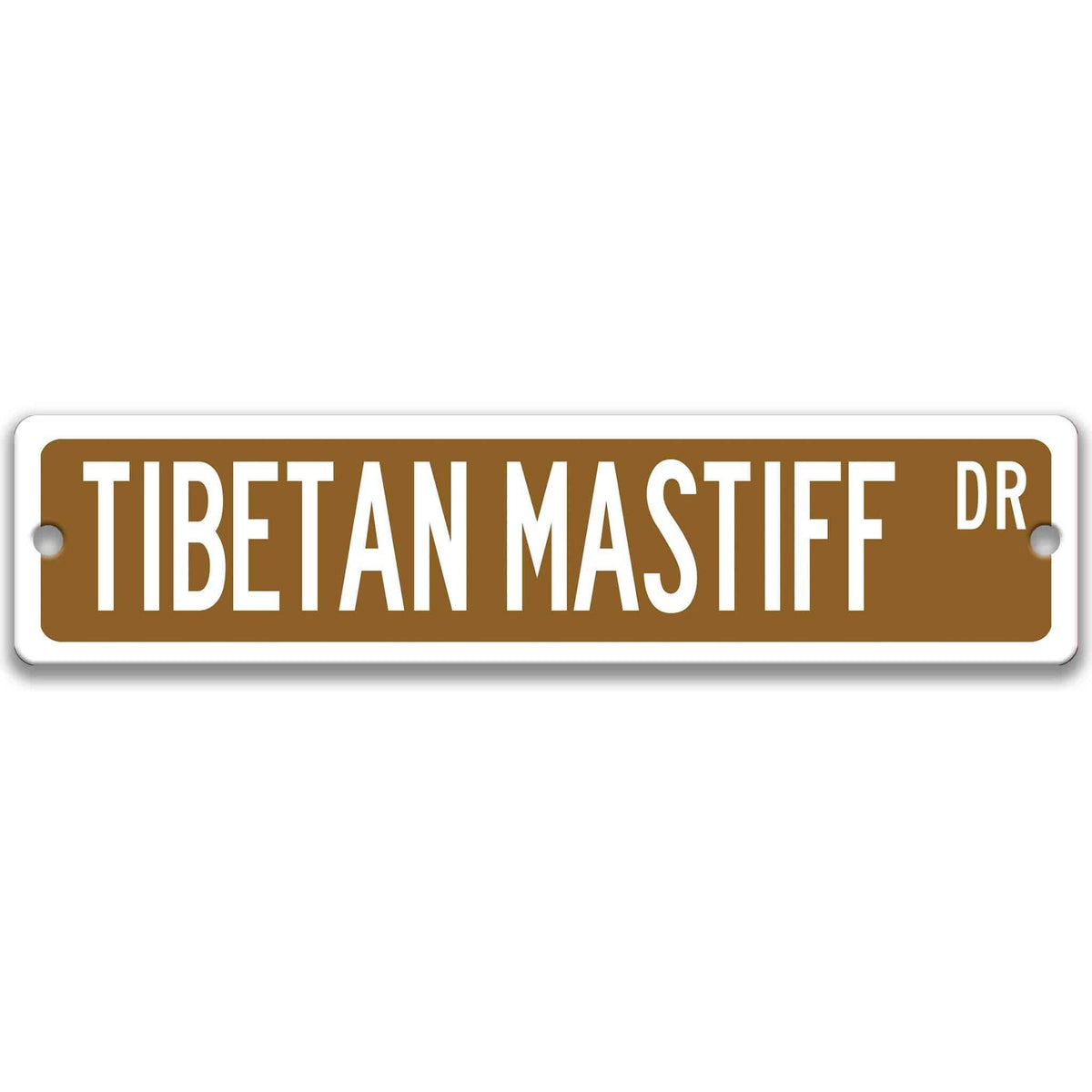 Blue Tibetan Mastiff DR aluminum street sign with white lettering