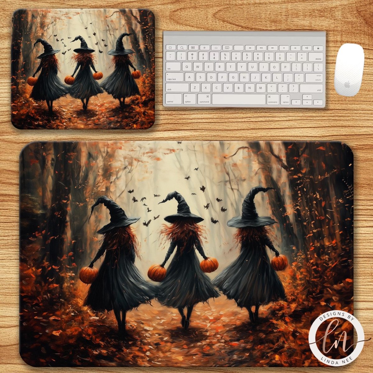 Autumn Witches Mouse Pad & Desk Mat