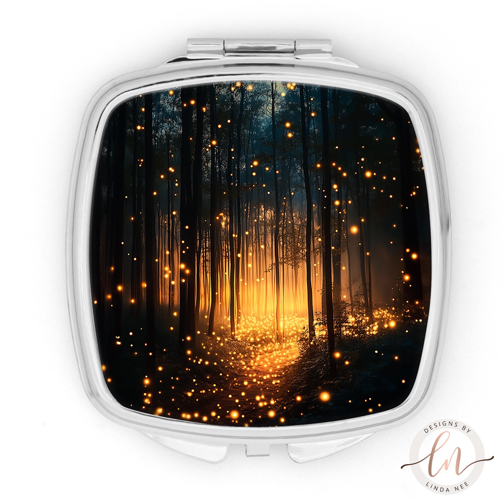 Fireflies Compact Mirror - Gothic Fantasy Hand Mirror Gift