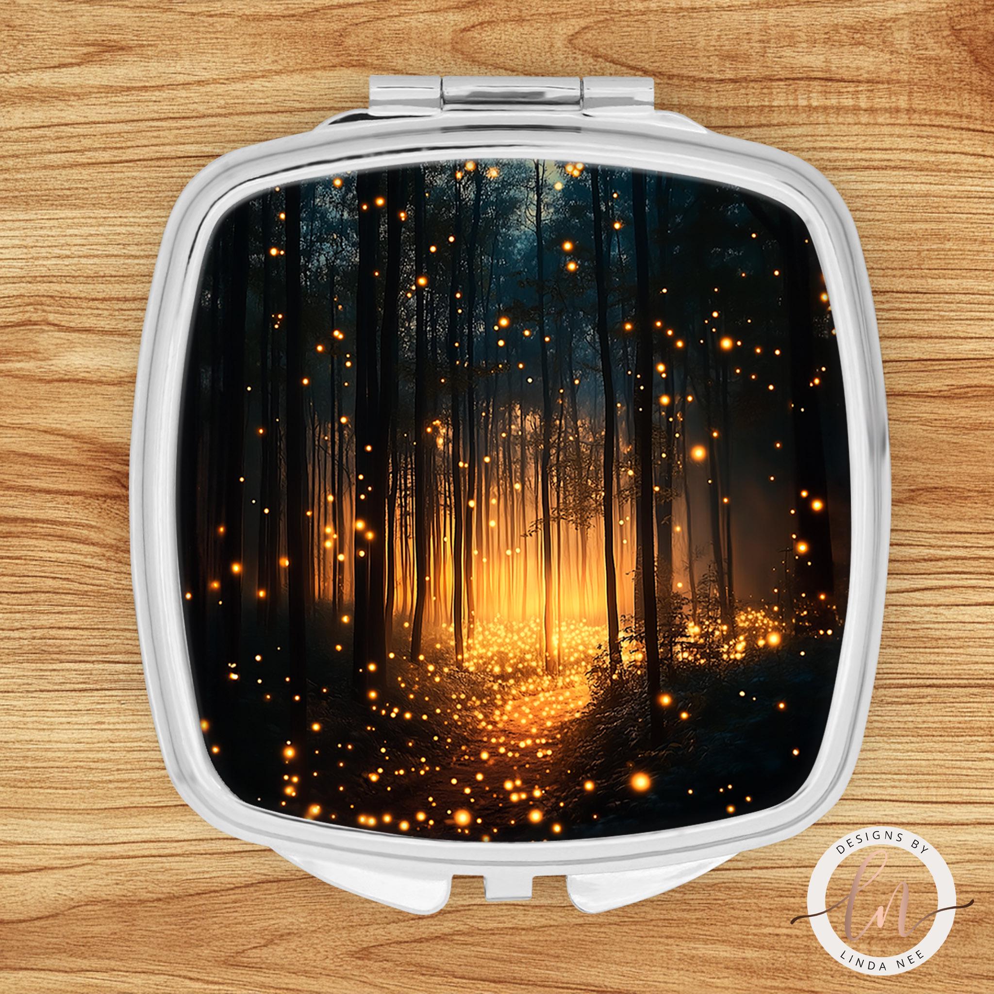 Fireflies Compact Mirror - Gothic Fantasy Hand Mirror Gift