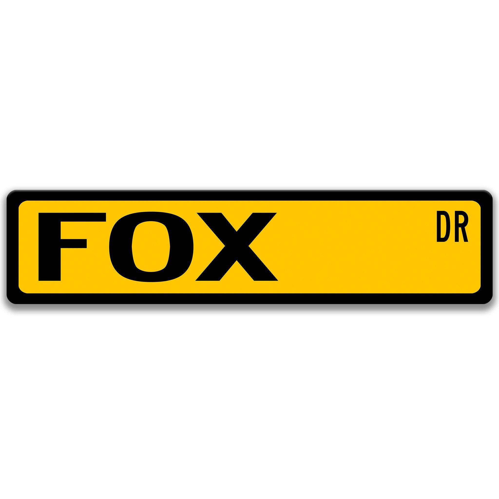 Fox Metal Street Sign